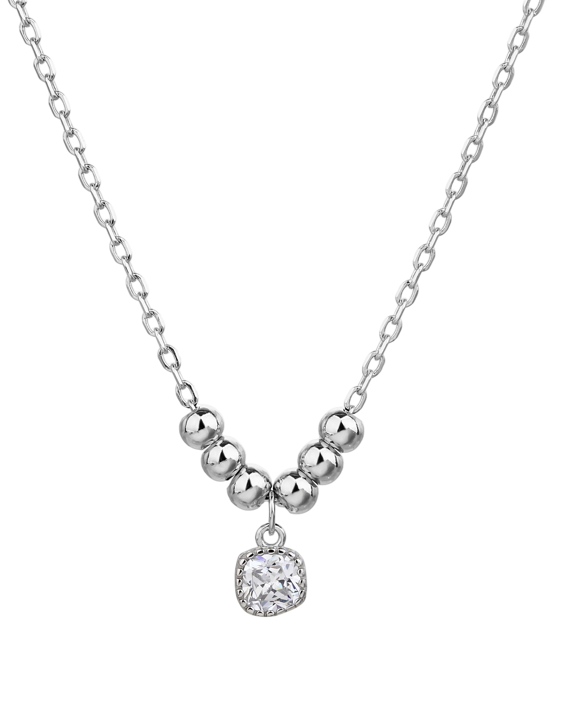 Collar con circonia blanca 45+5cm en rodizado