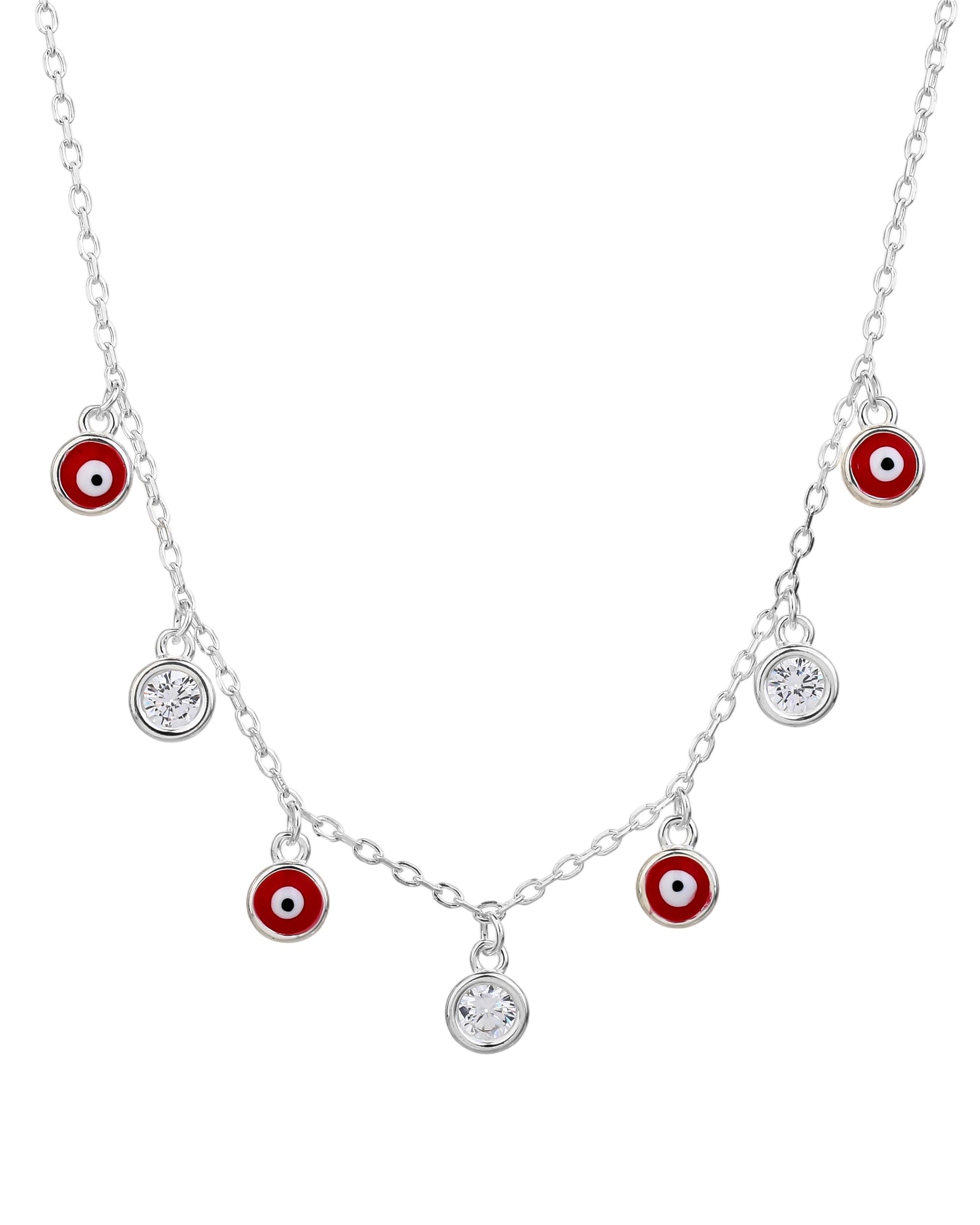 Collar con circonia multicolor 45+5cm en plateado