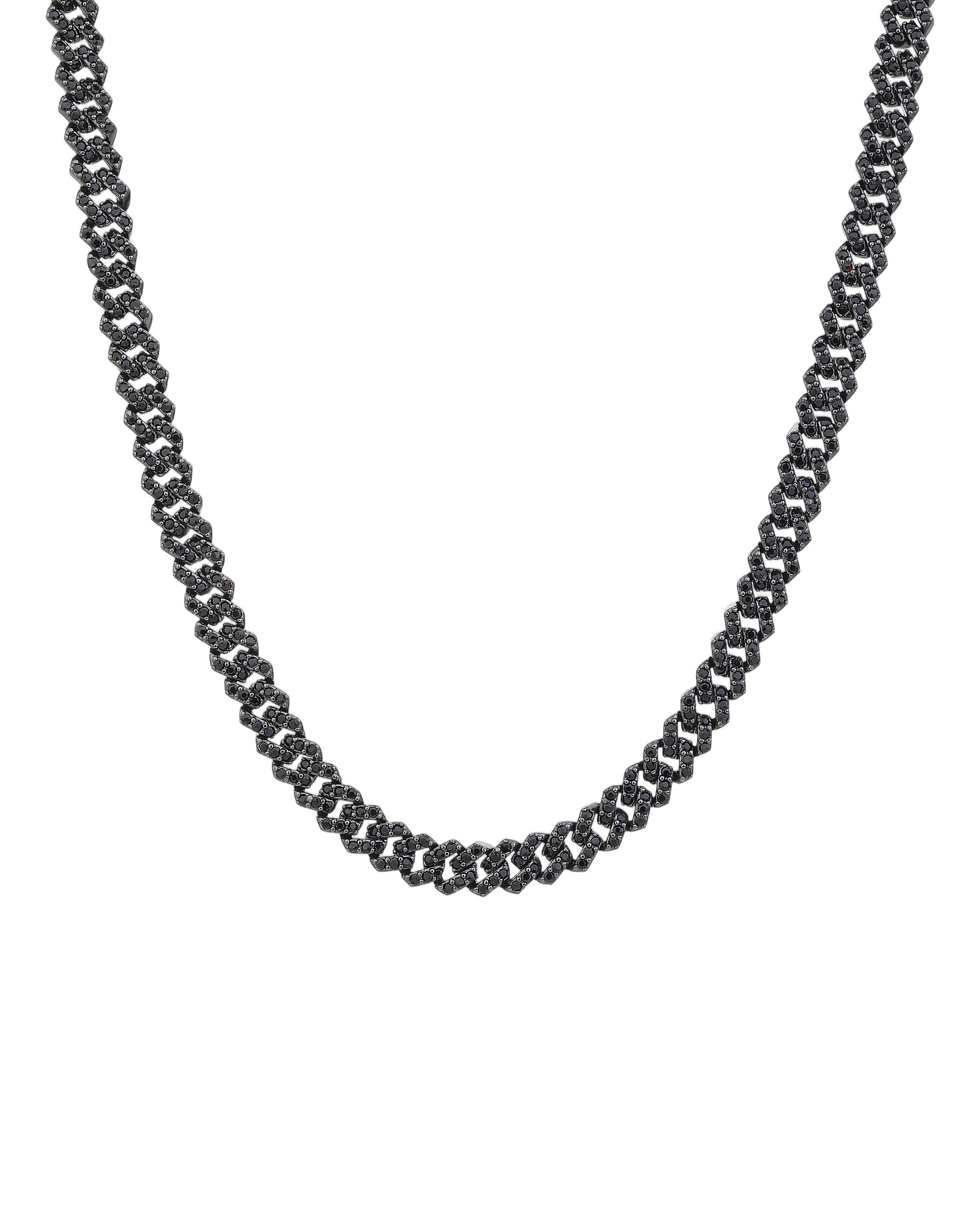 Collar cubano con circonia negro de 55cm en rodio negro