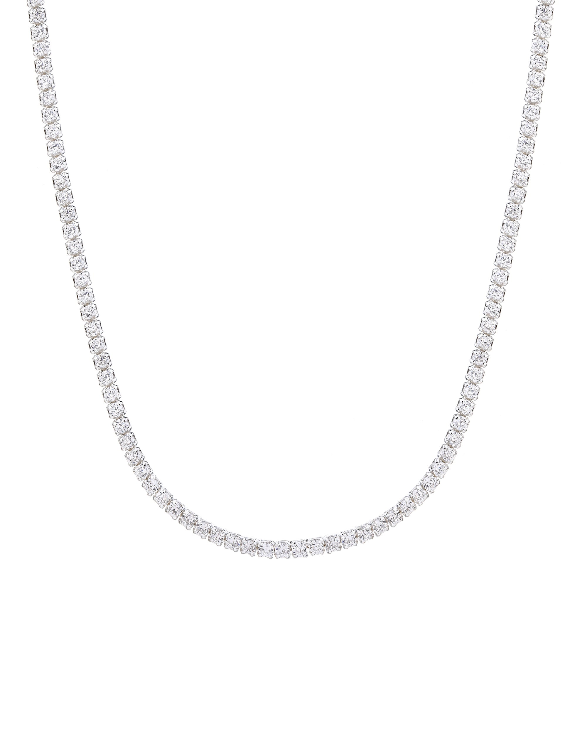 Collar tenis 175mm con circonia blanca de 40+5cm en plateado