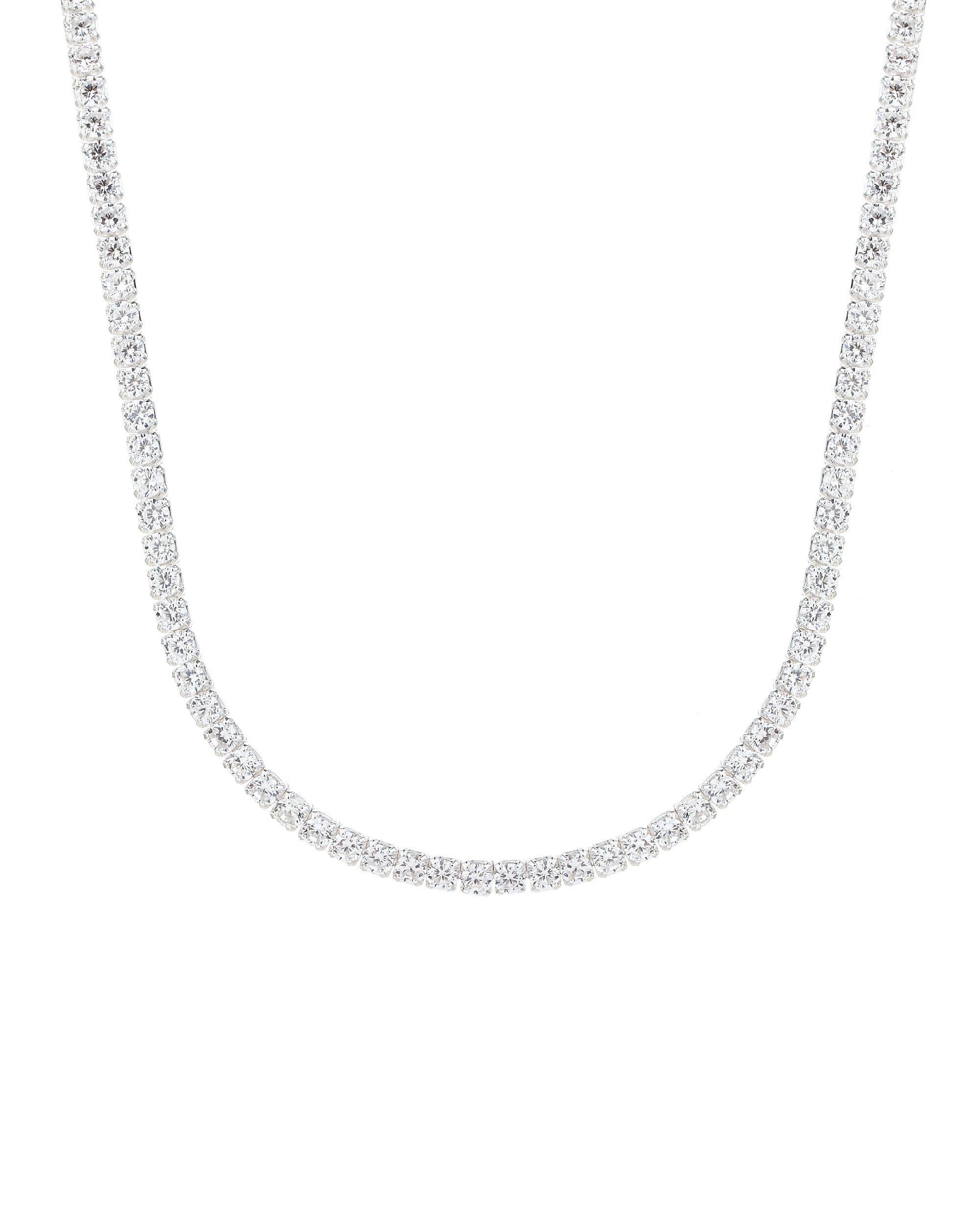 Collar tenis 200mm con circonia blanca de 40+5cm en plateado