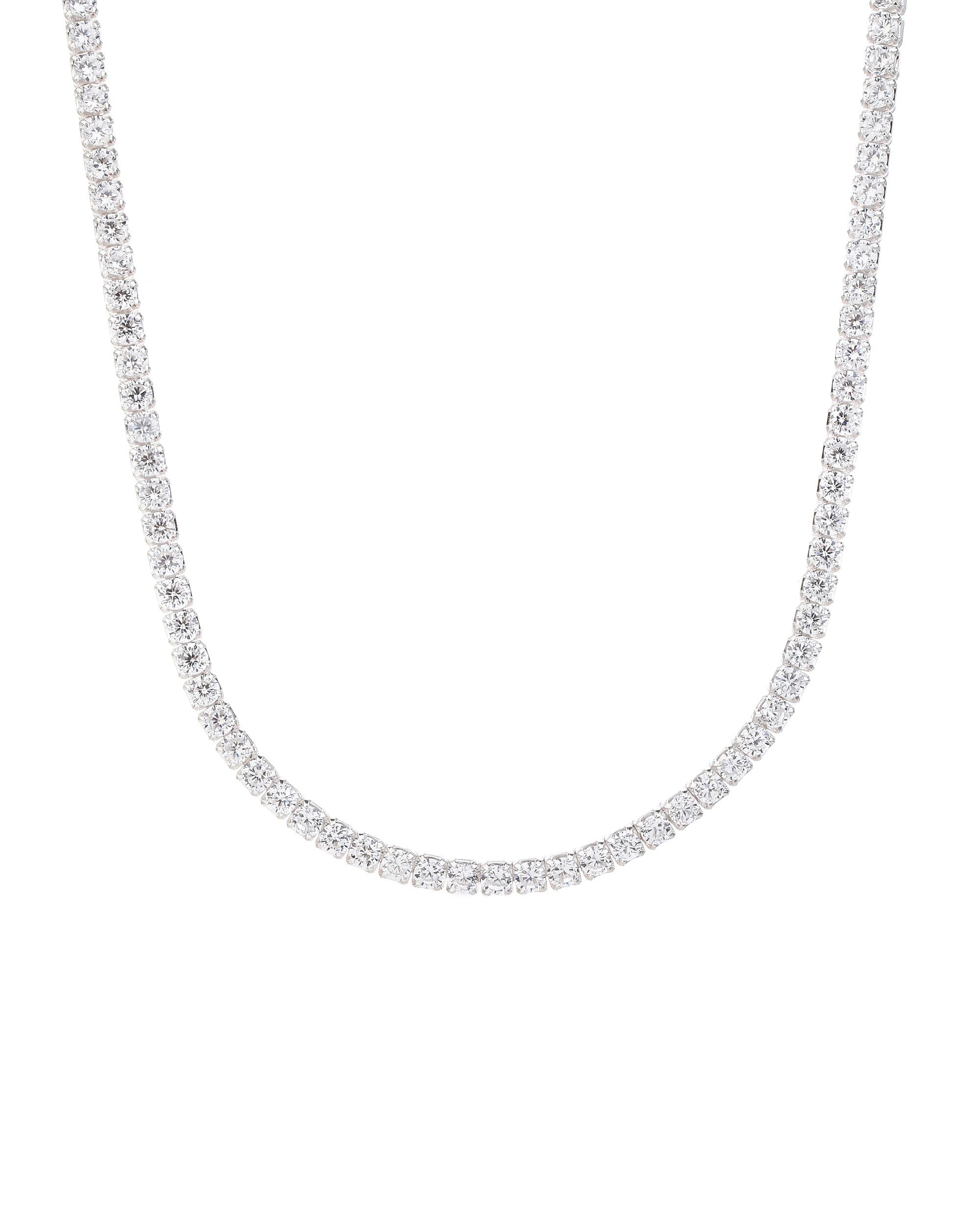 Collar tenis 200mm con circonia blanca de 42cm en plateado