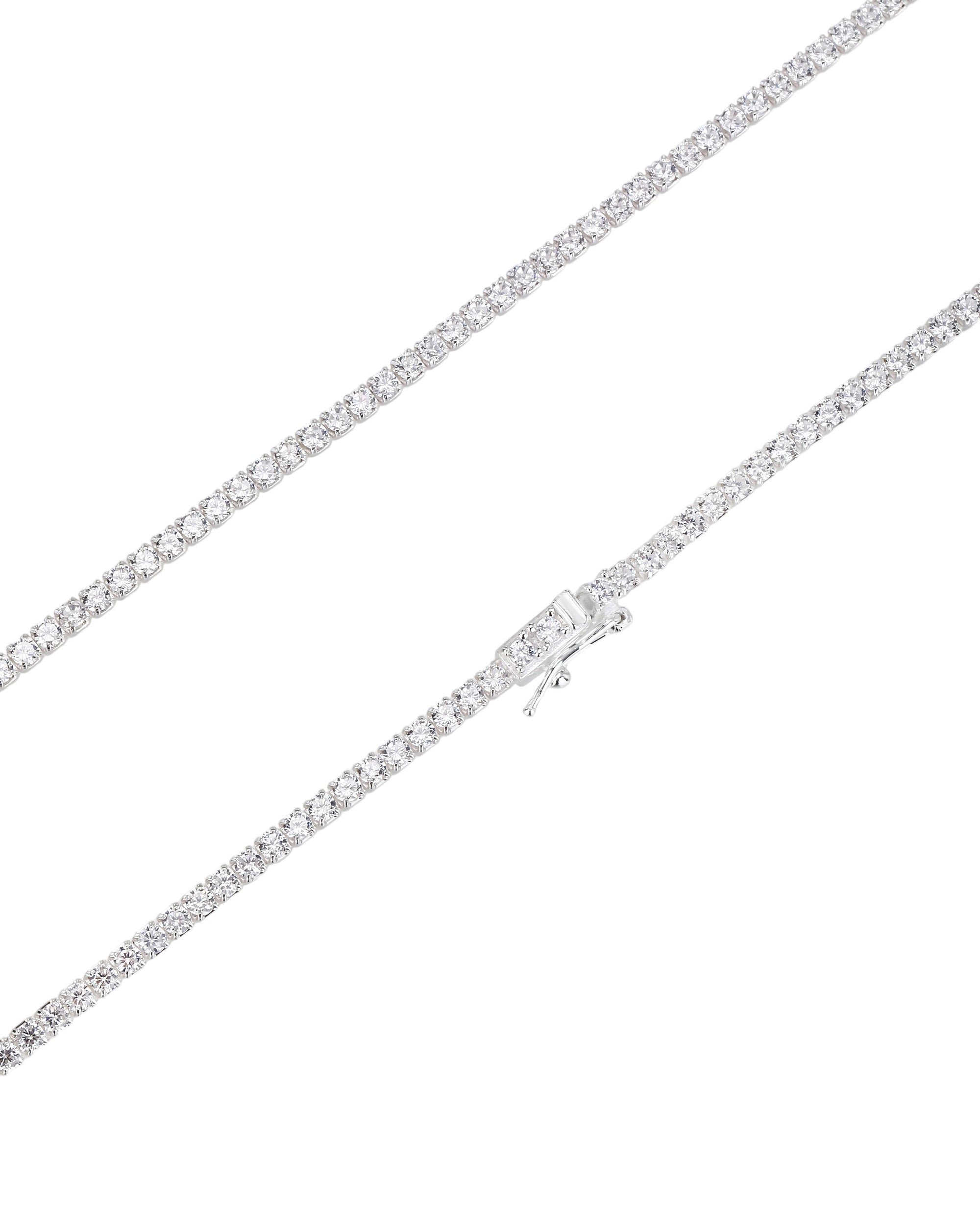 Collar tenis 200mm con circonia blanca de 42cm en plateado