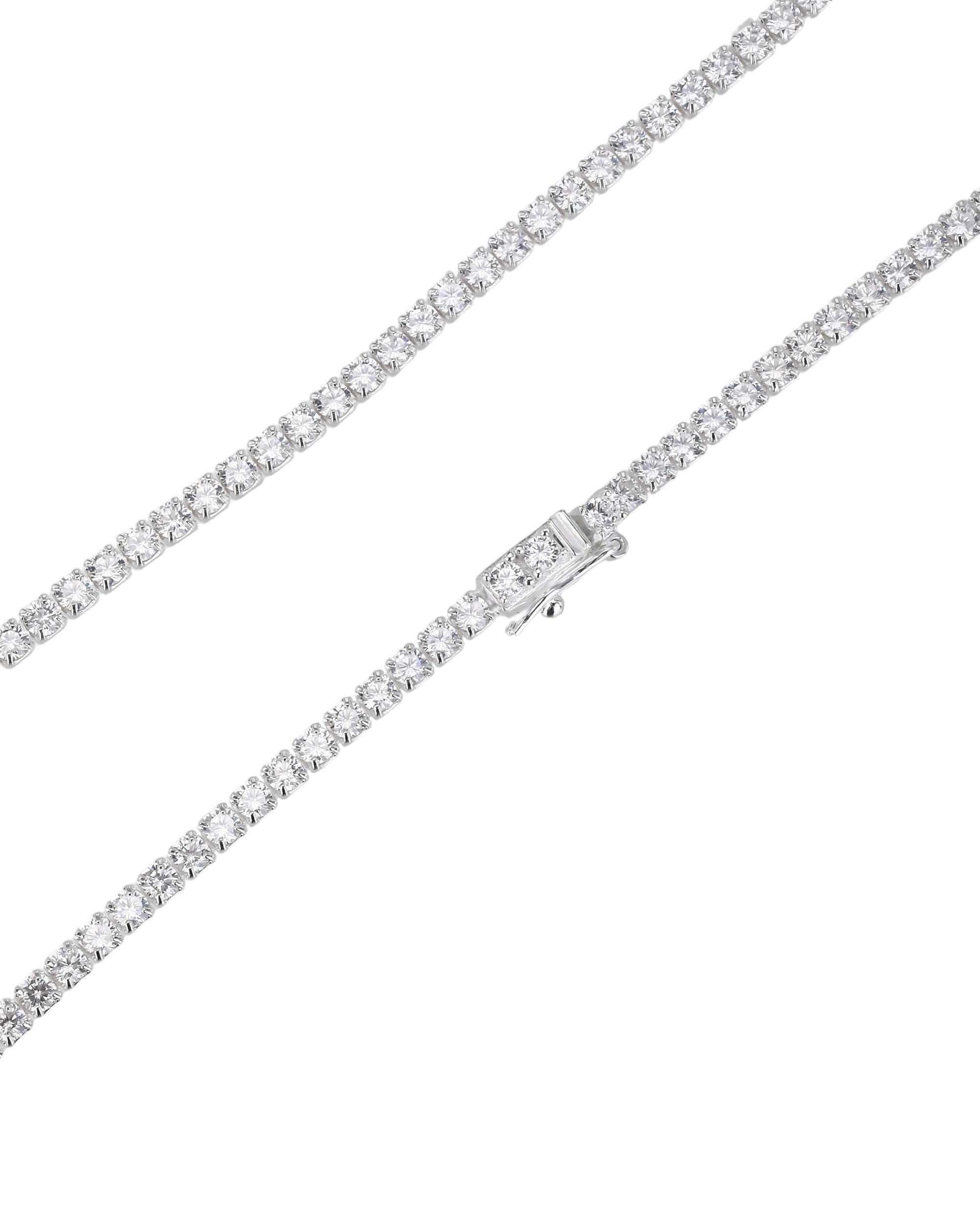Collar tenis 250mm con circonia blanca de 42cm en plateado