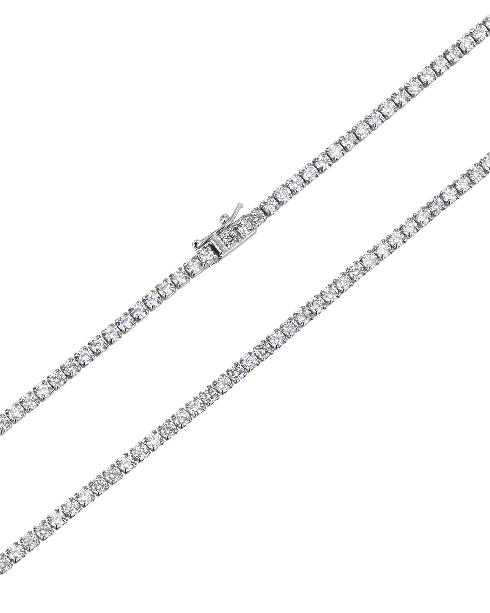 Collar tenis 250mm con circonia blanca de 42cm en rodizado