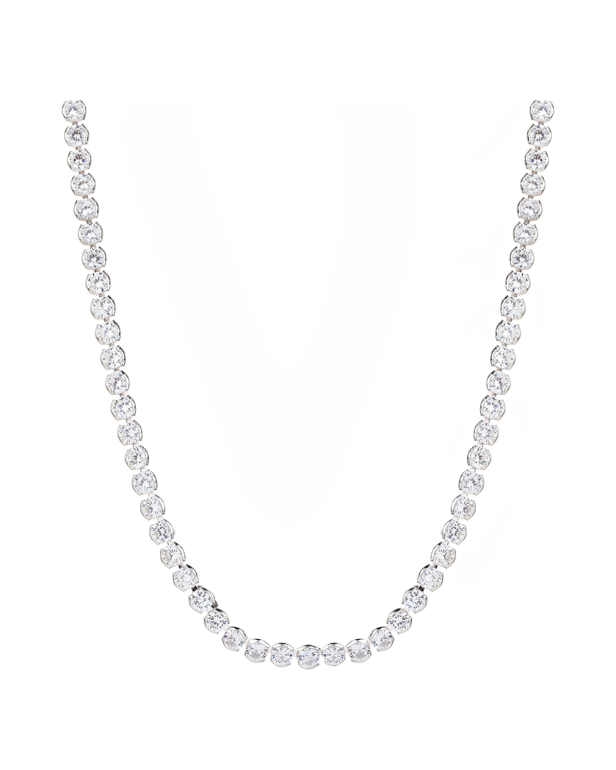Collar de tenis 2.5mm con circonia blanca 40+5cm en plateado