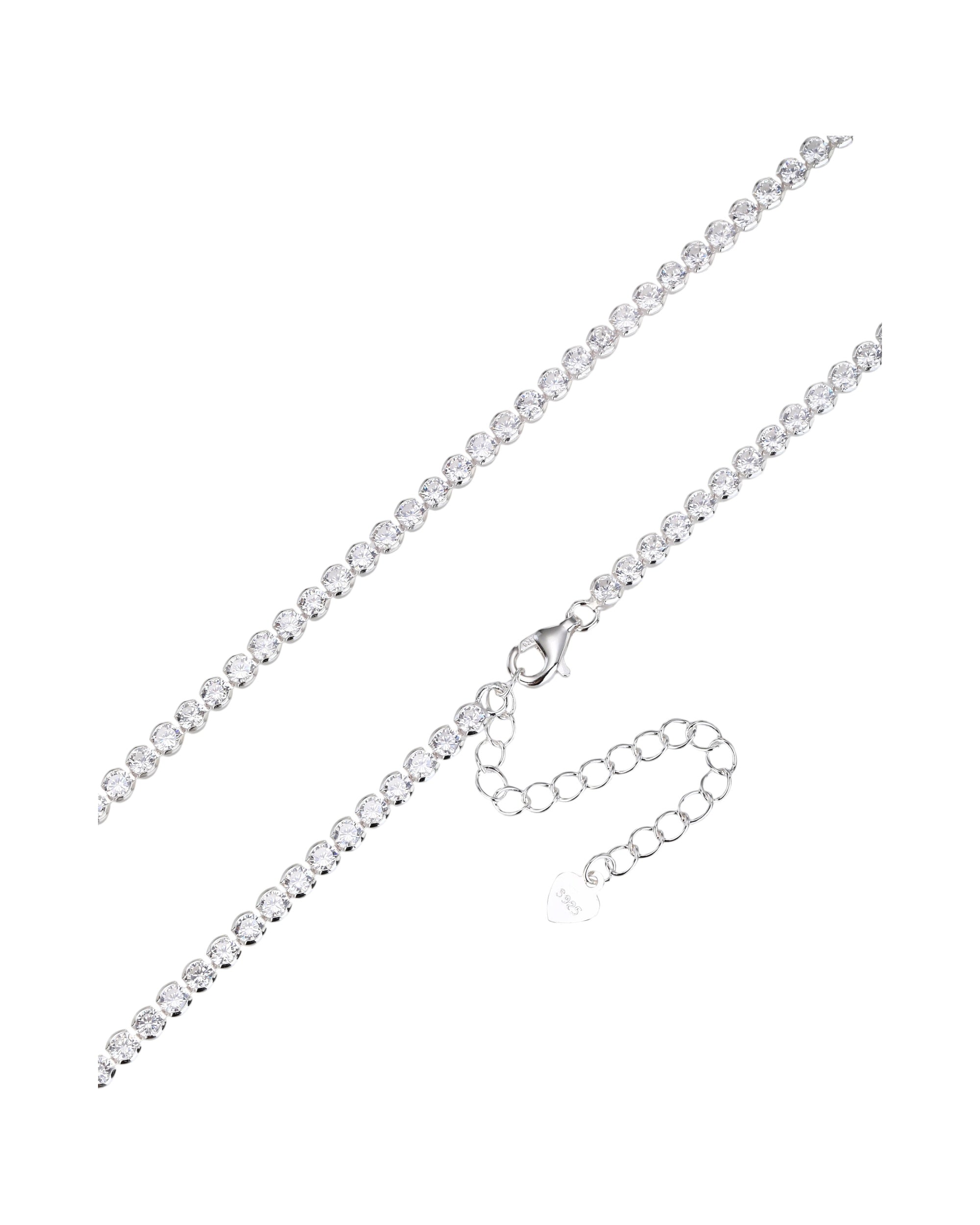 Collar de tenis 2.5mm con circonia blanca 40+5cm en plateado