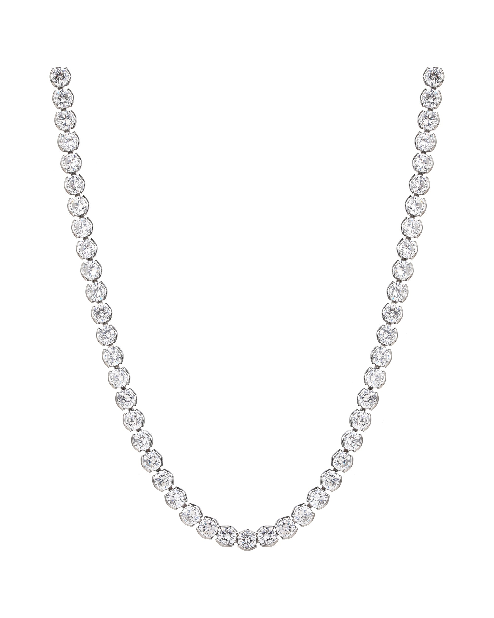 Collar de tenis 2.5mm con circonia blanca 40+5cm en rodizado