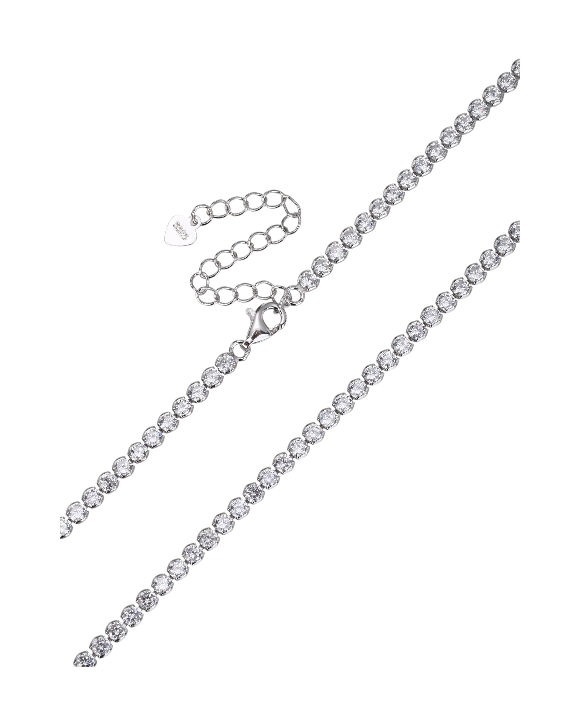 Collar de tenis 2.5mm con circonia blanca 40+5cm en rodizado
