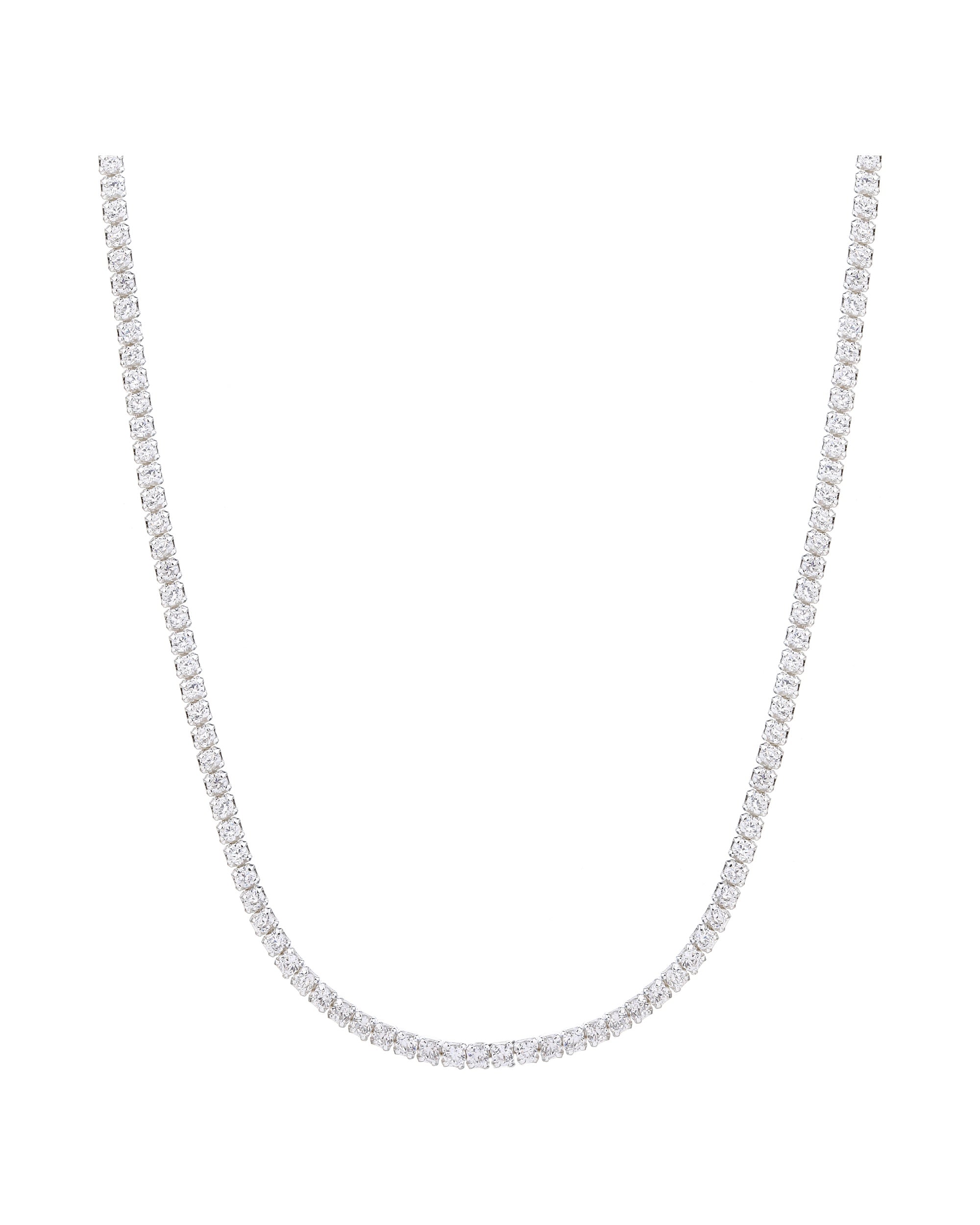 Collar de tenis 1.5mm con circonia blanca 40+5cm en plateado