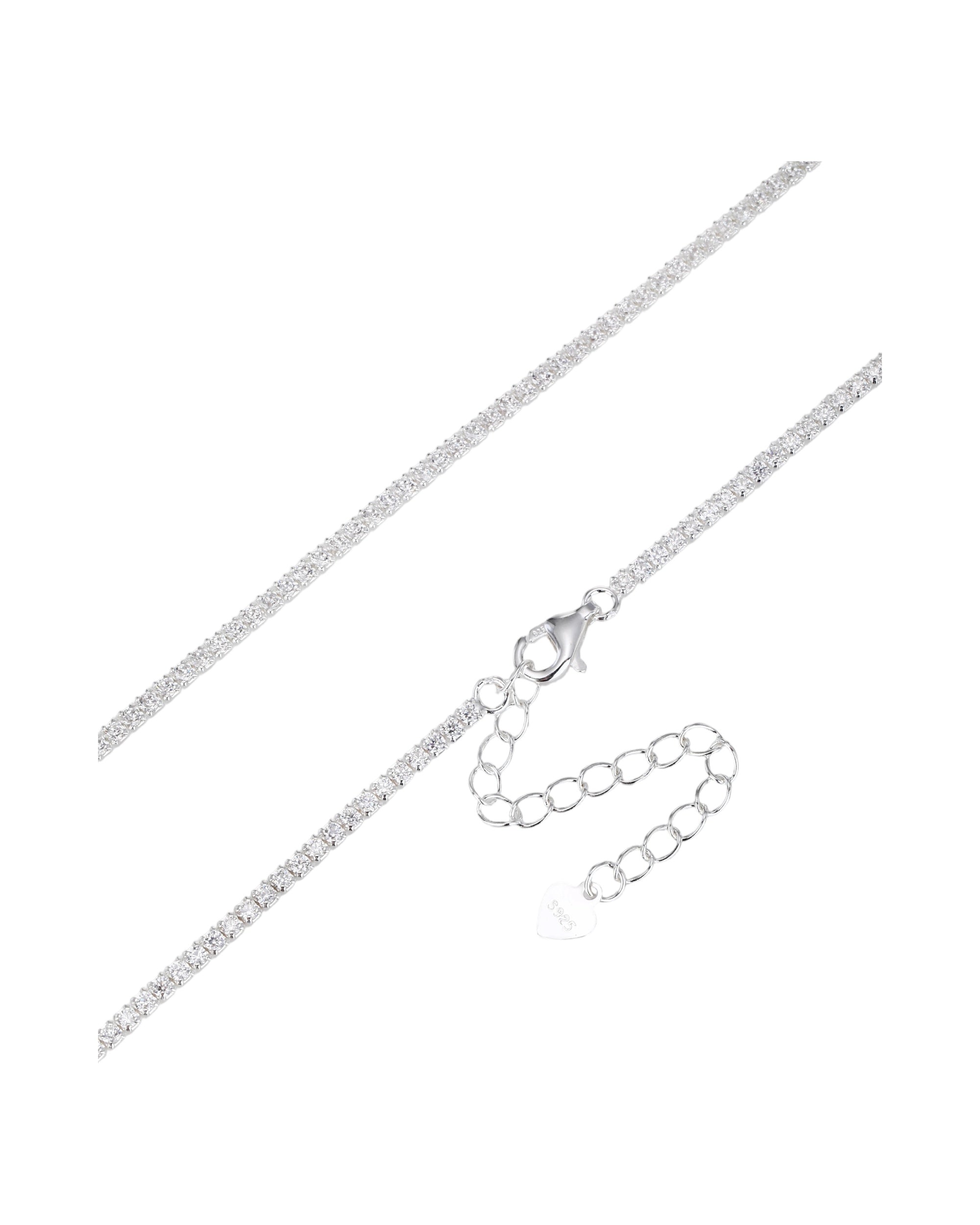 Collar de tenis 1.5mm con circonia blanca 40+5cm en plateado