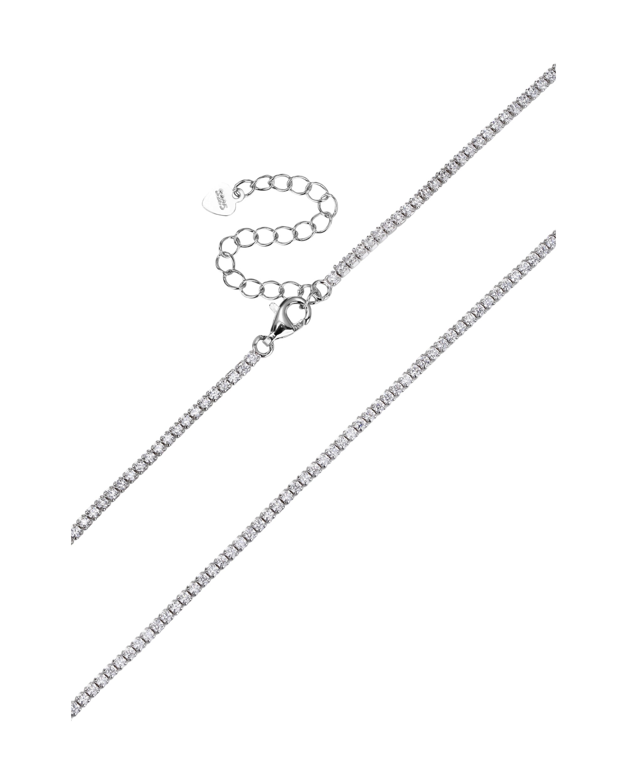 Collar de tenis 1.5mm con circonia blanca 40+5cm en rodizado
