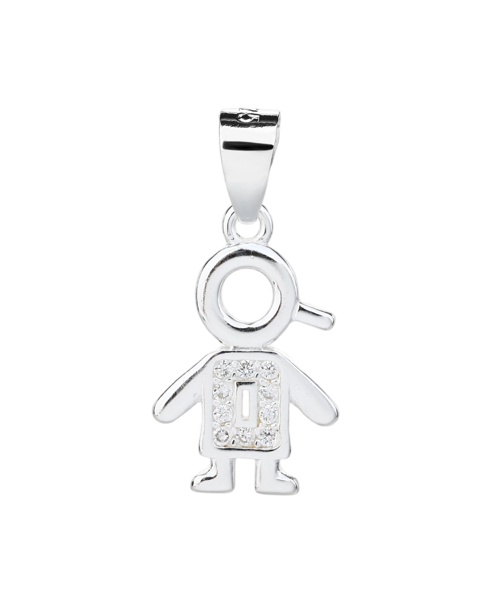 Dije de nii±o con circonias blanca en plateado