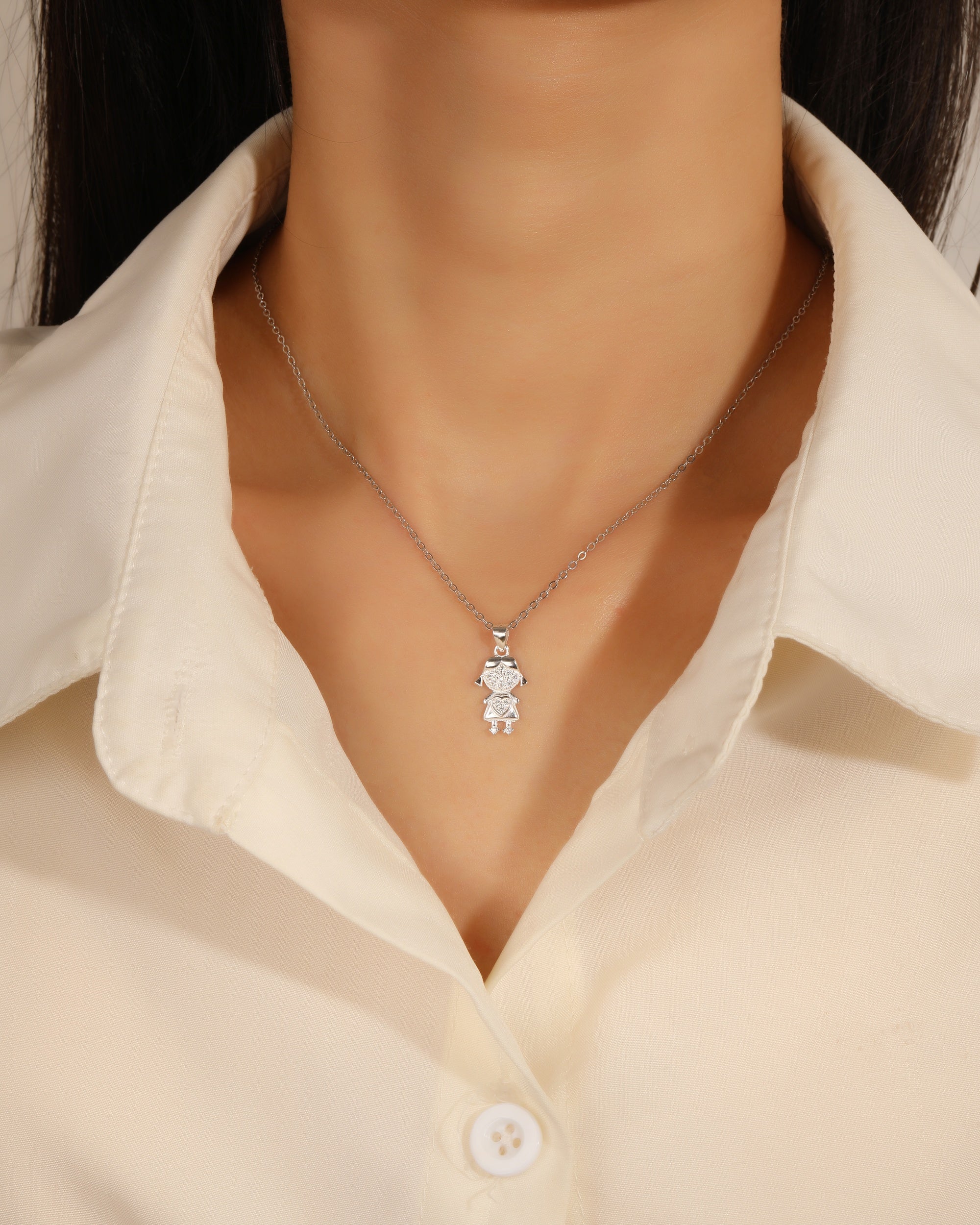 Dije de nii±a con circonias blanca en plateado