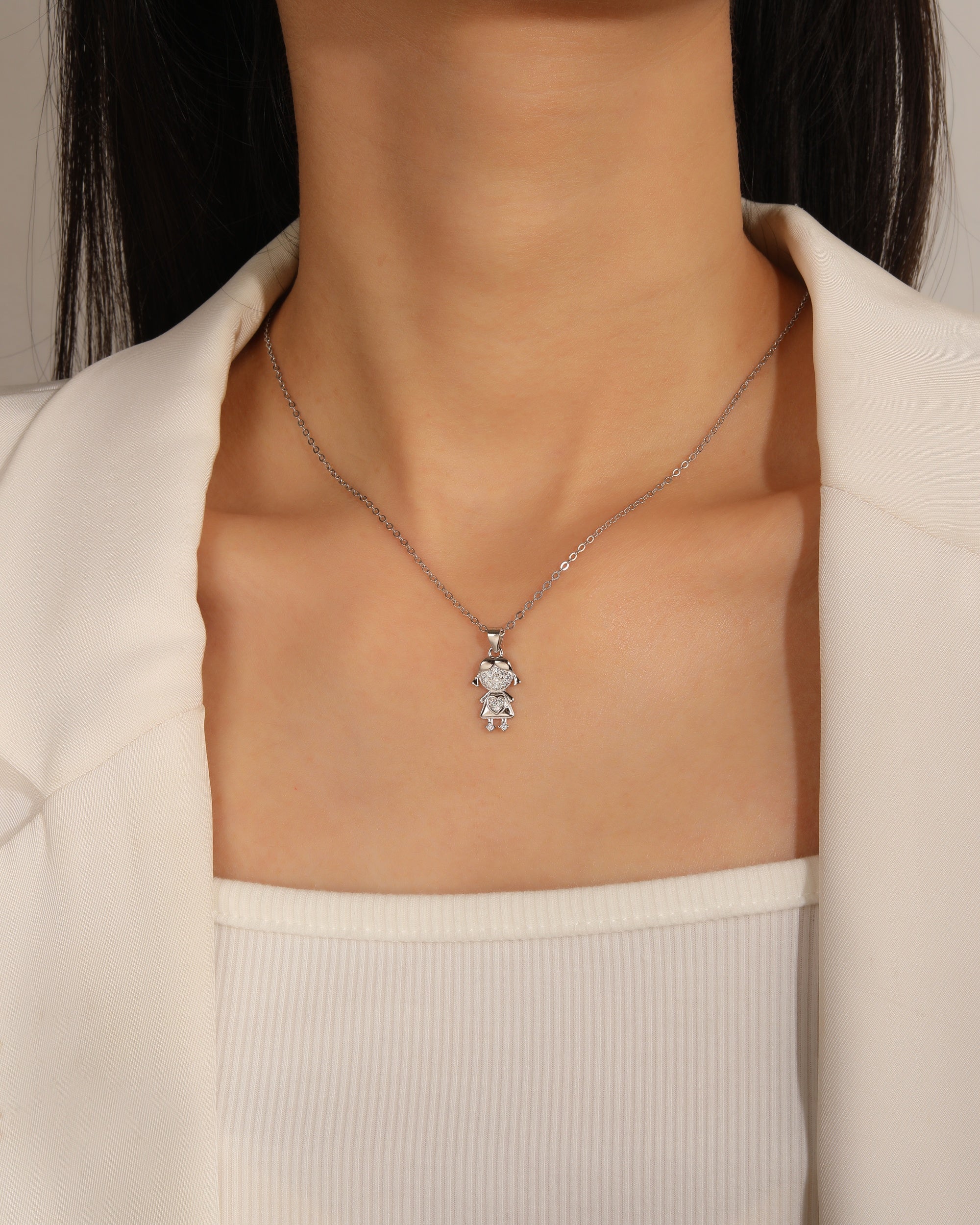 Dije de nii±a con circonias blanca en rodizado