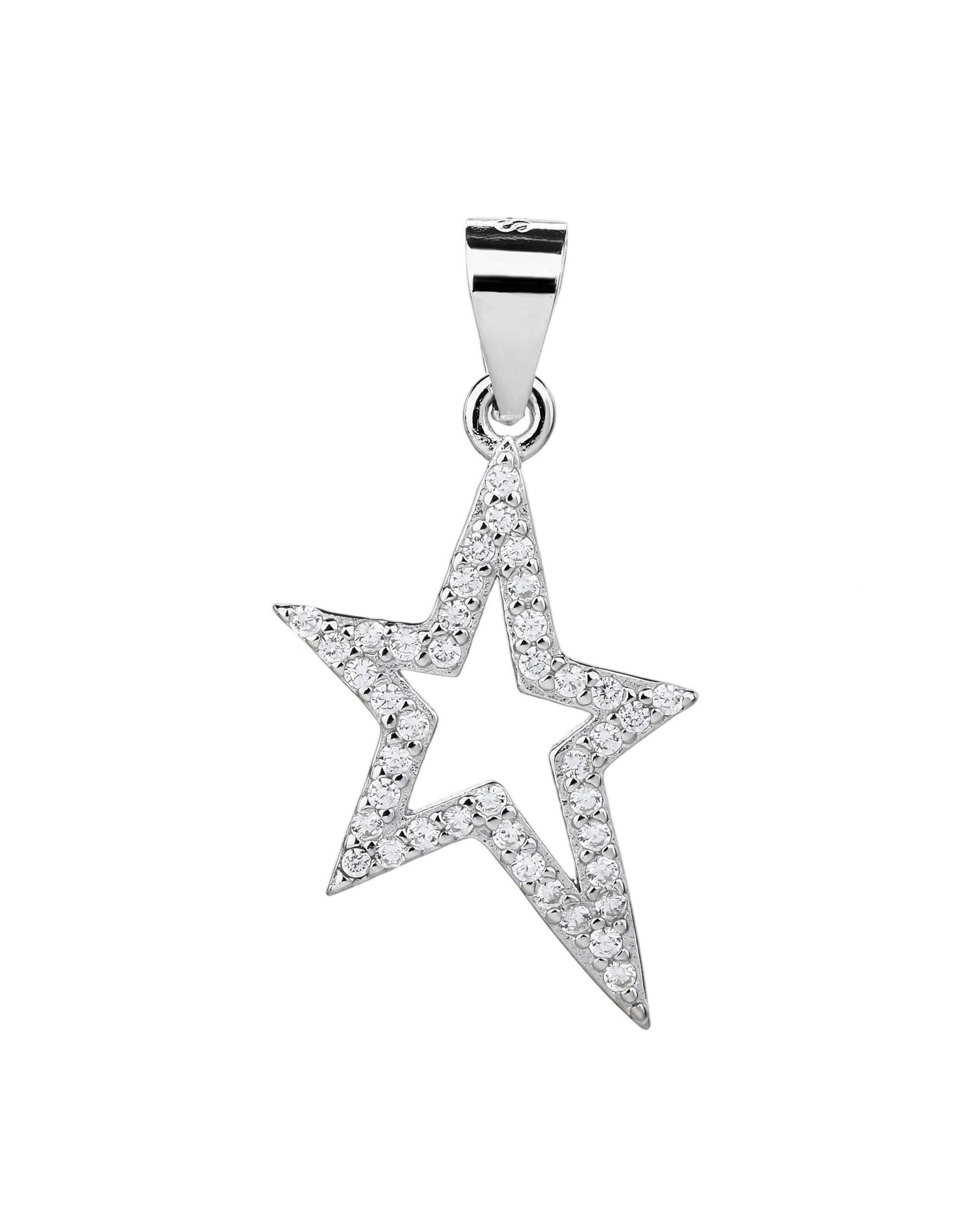 Dije de estrella con circonias blanca en rodizado