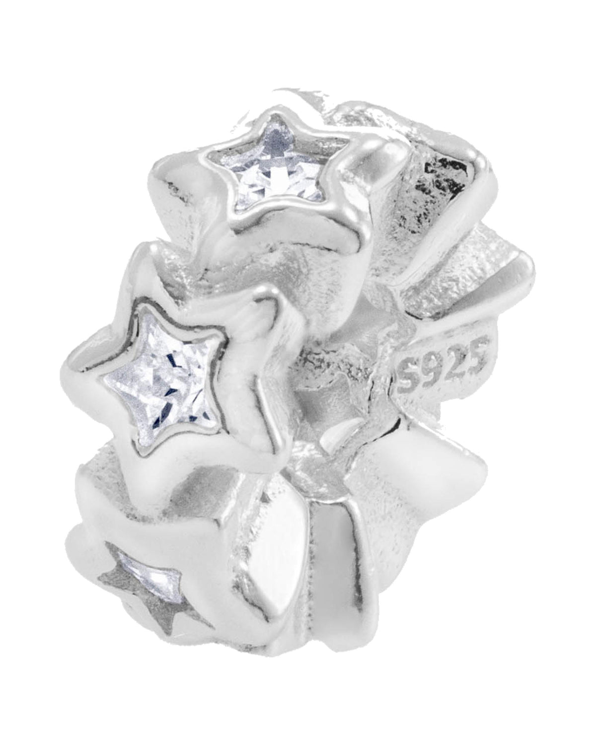 Charm separador de estrellas con circonia en plateado