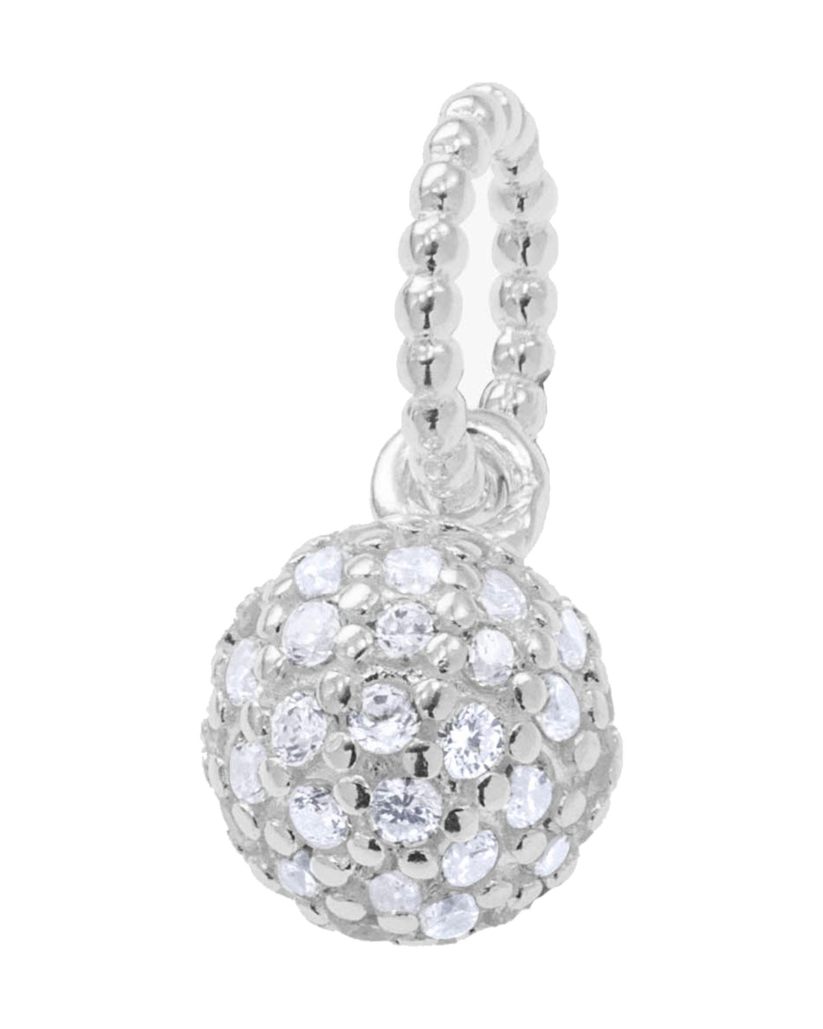 Charm colgante de bola con circonia en plateado