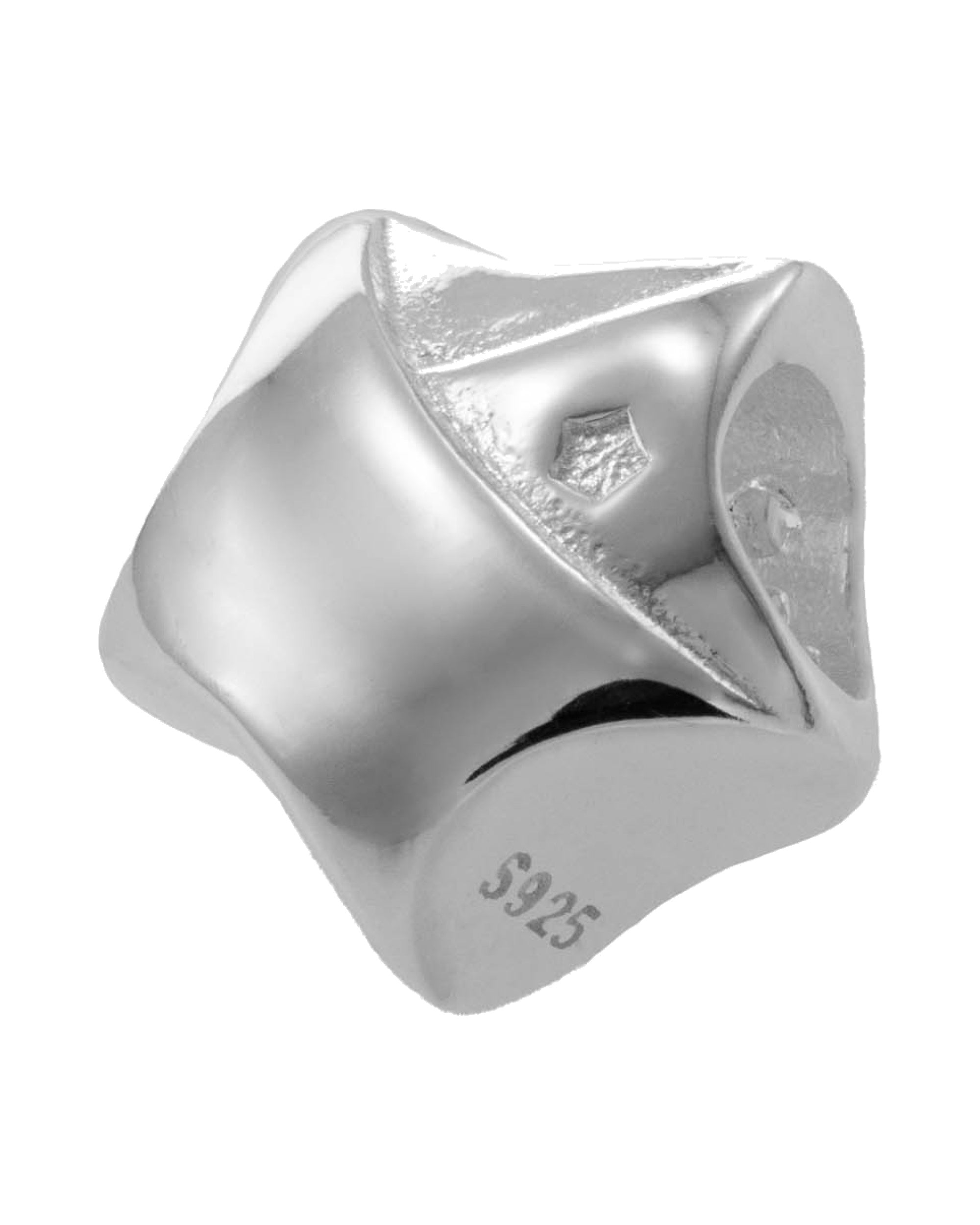 Charm separador de estrella con circonia blanca en plateado