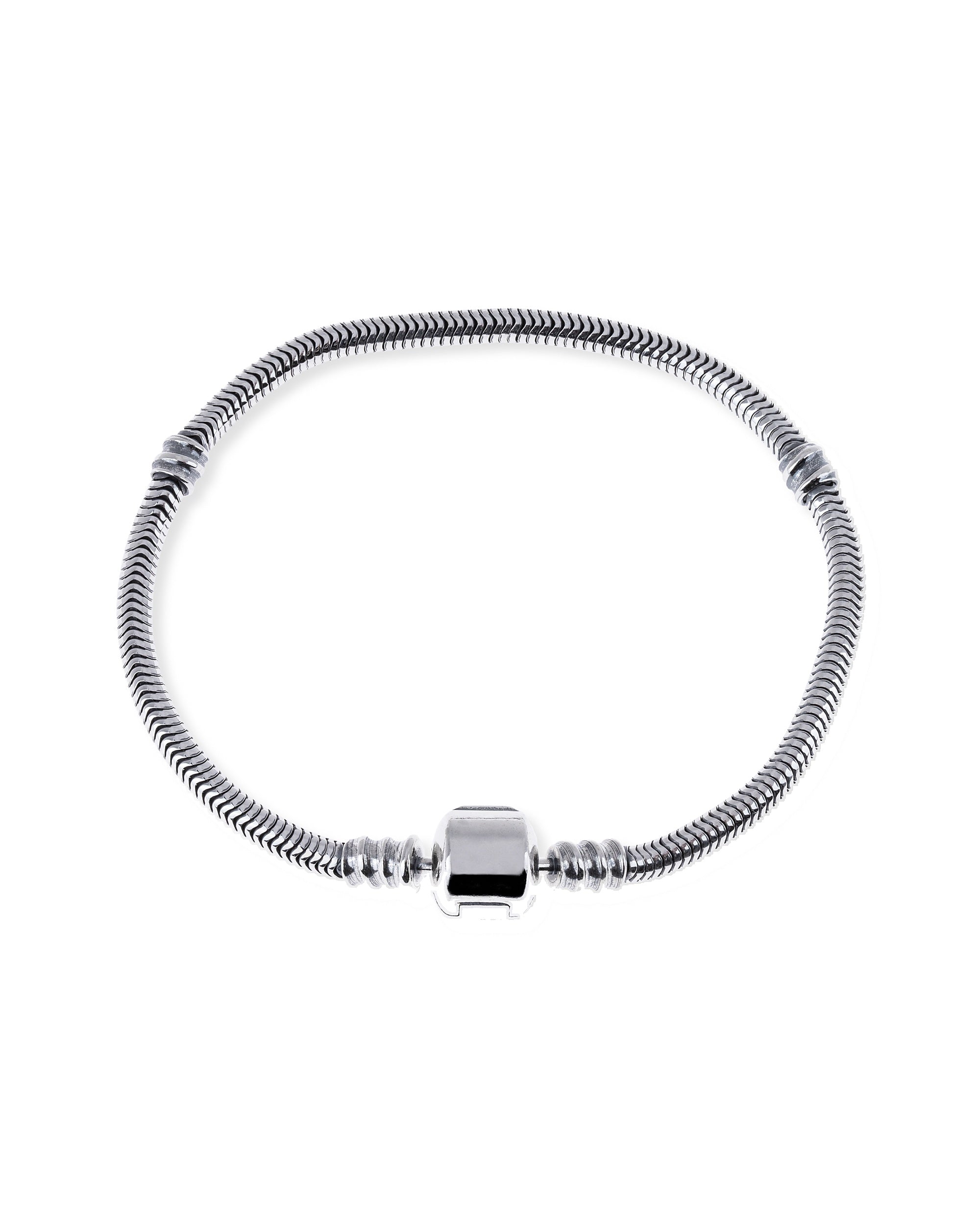 Pulsera para charms de cilindro 18cm en oxidada