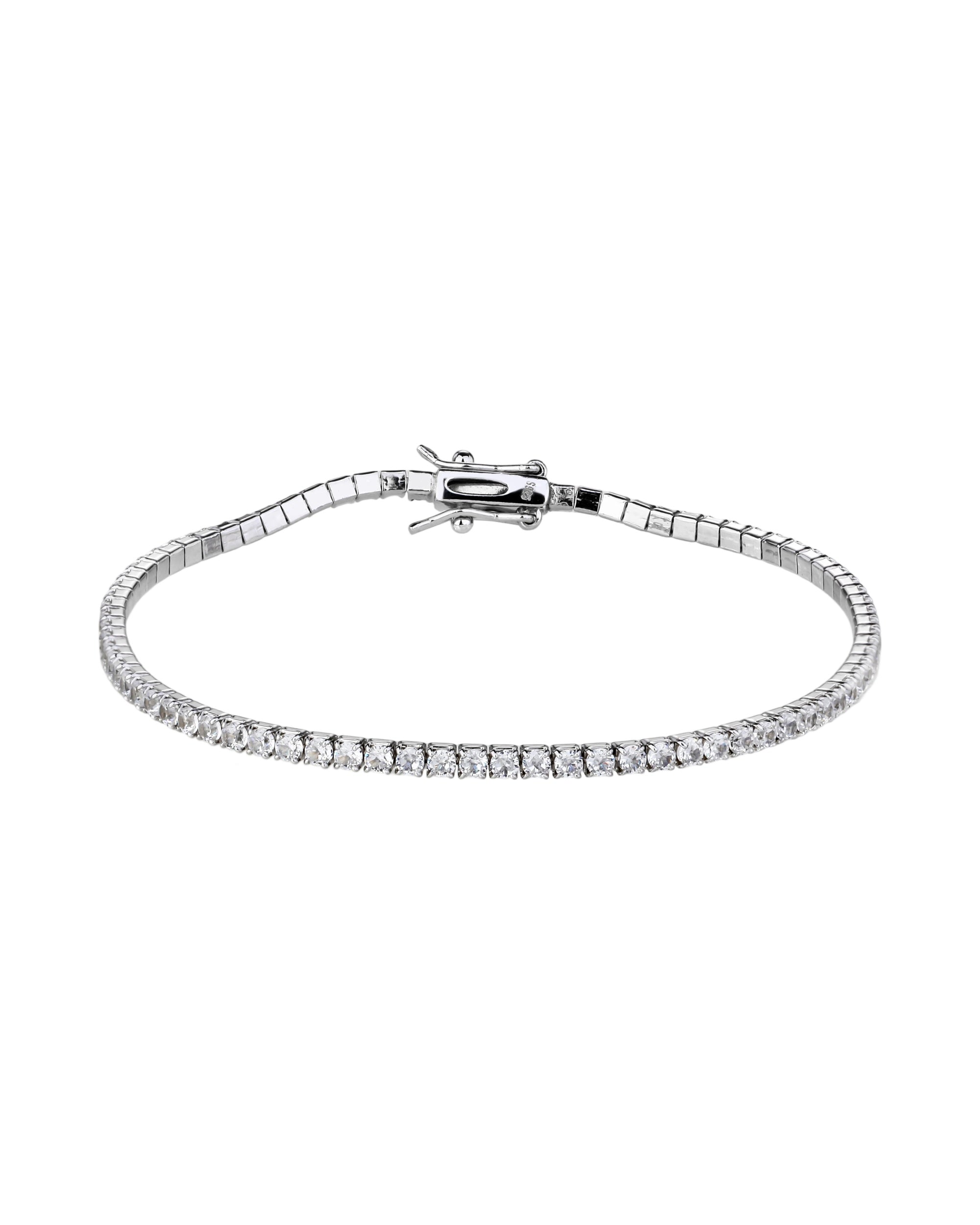 Pulsera de tenis 2mm con circonia redonda blanca 18cm en rodizado