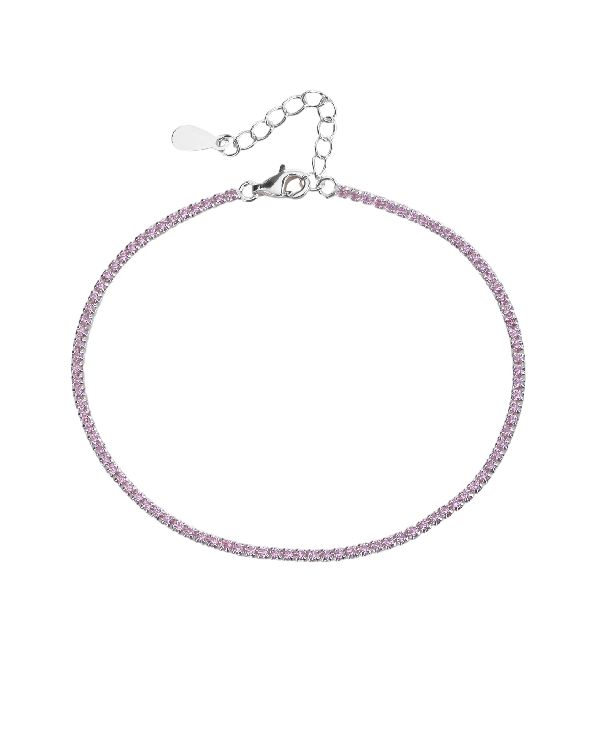 Pulsera tenis 1.5mm con circonia redonda de color 17+3cm en plateado
