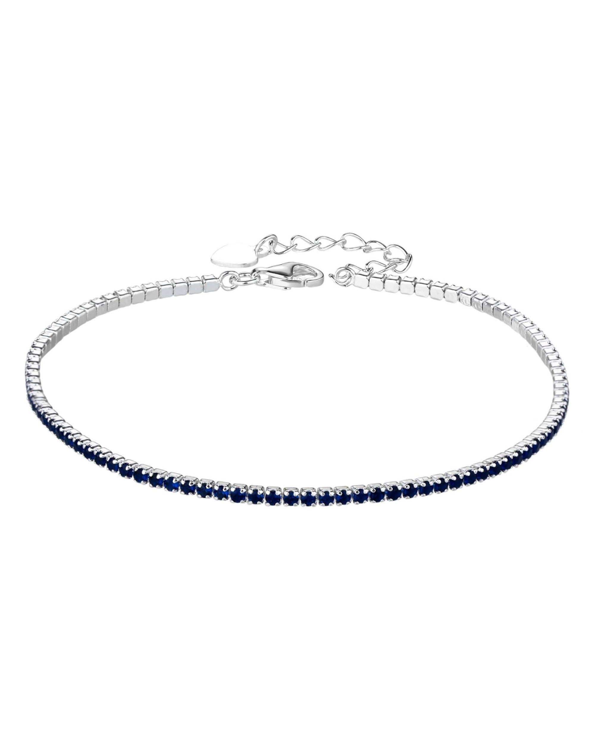 Pulsera tenis 1.5mm con circonia redonda de color 17+3cm en plateado