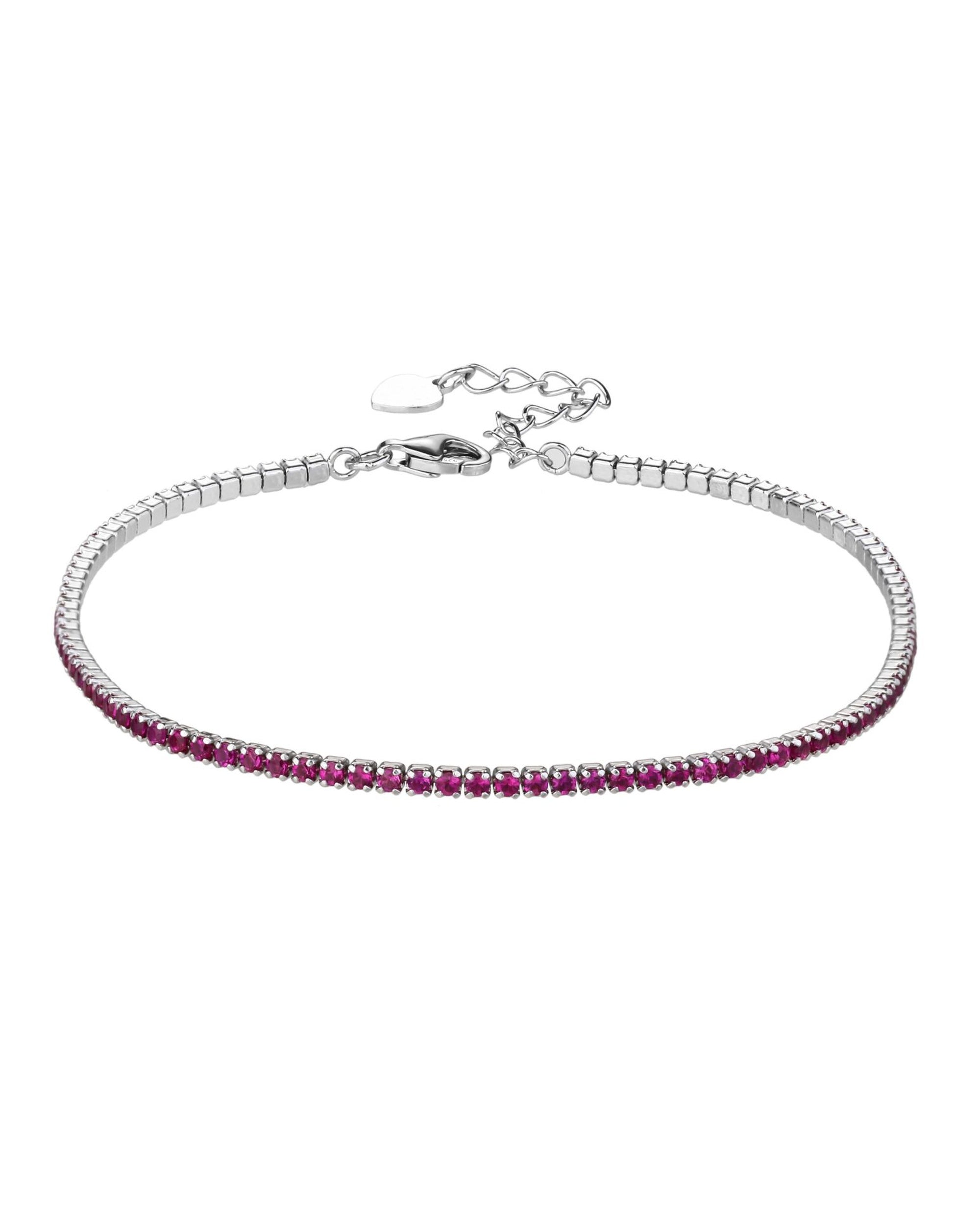 Pulsera tenis 1.5mm con circonia redonda de color 17+3cm en rodizado