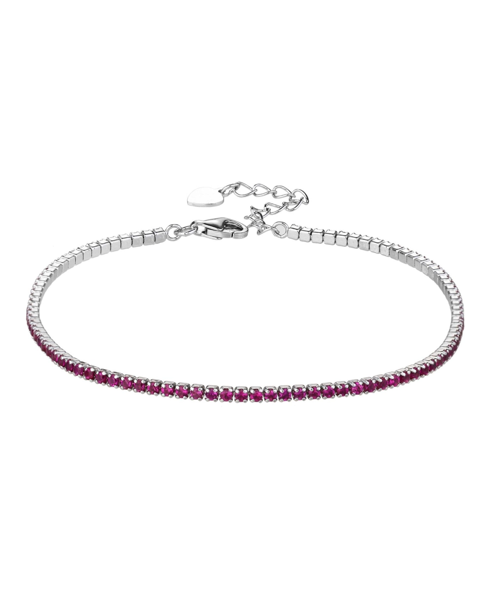 Pulsera tenis 1.5mm con circonia redonda de color 17+3cm en rodizado