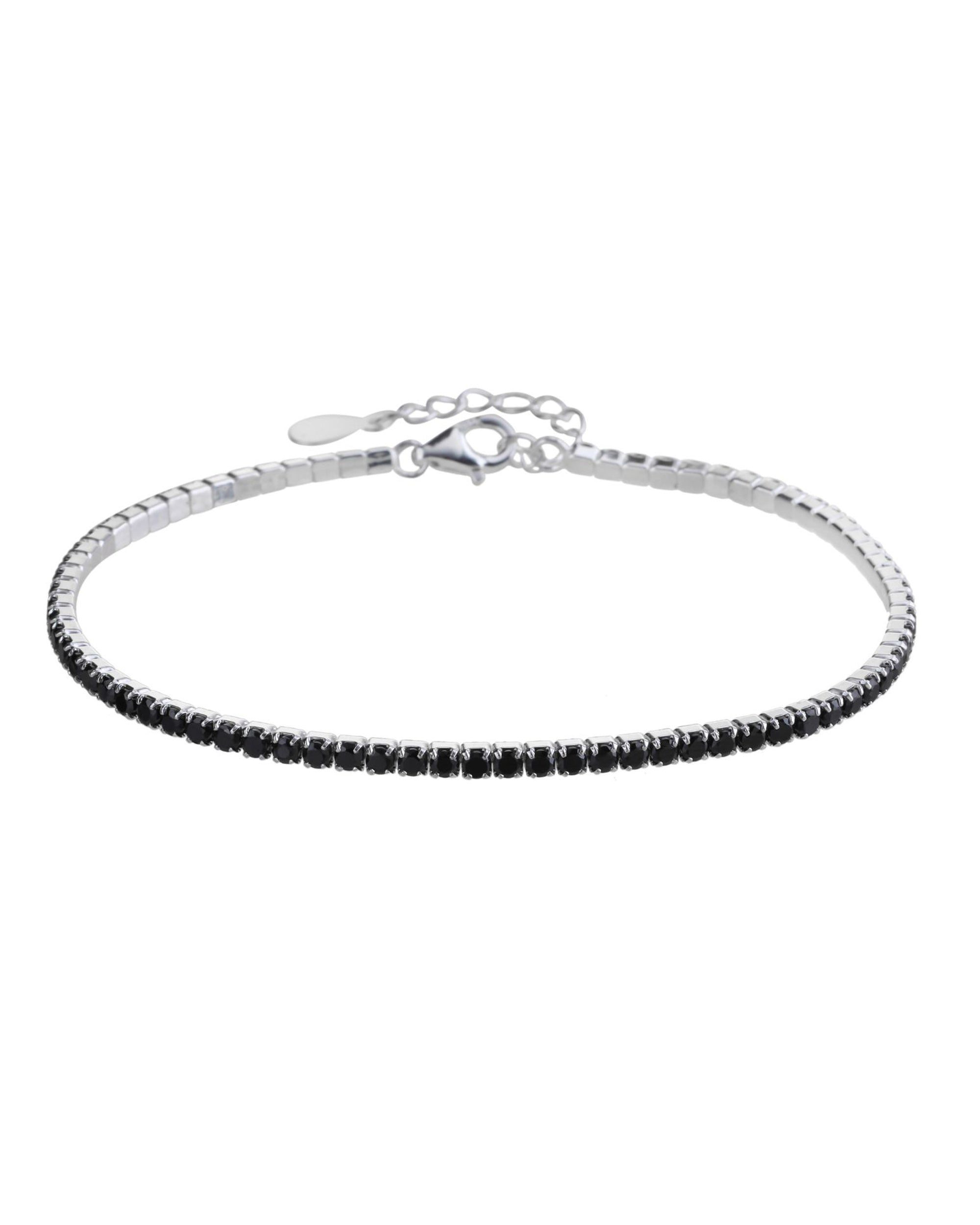Pulsera tenis 2mm redondo con circonia de color 17+3cm en plateado