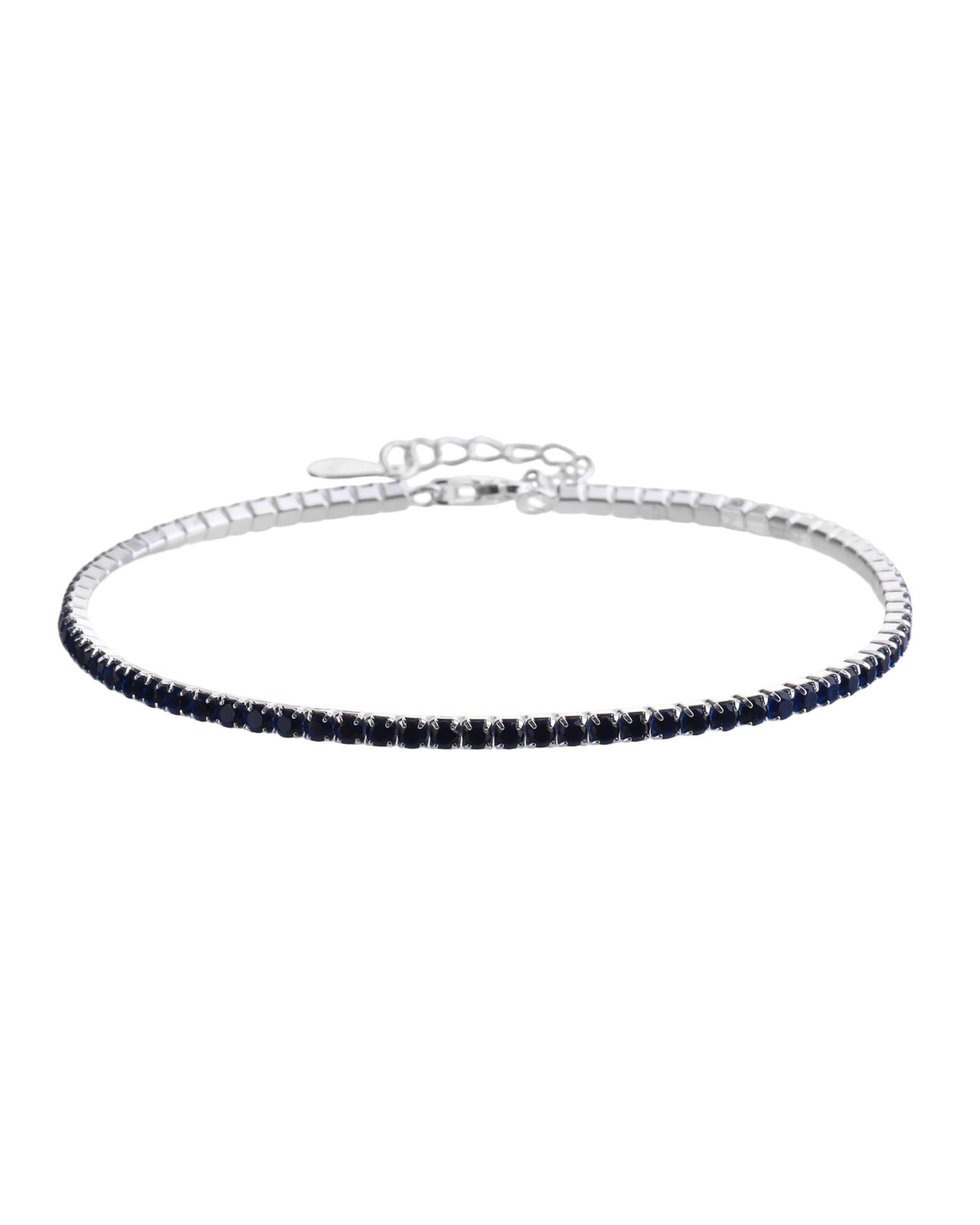 Pulsera tenis 2mm redondo con circonia de color 17+3cm en plateado