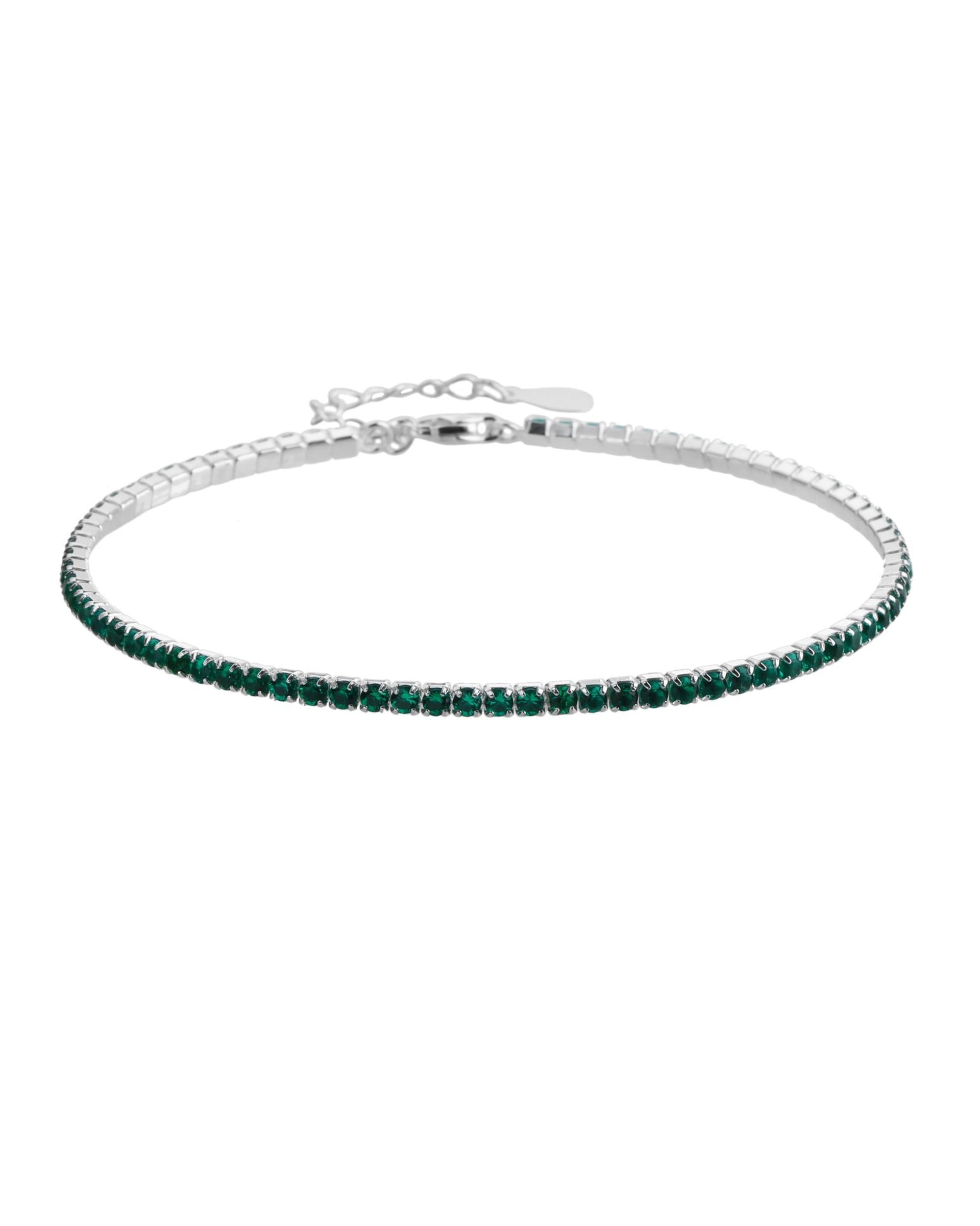 Pulsera tenis 2mm redondo con circonia de color 17+3cm en plateado