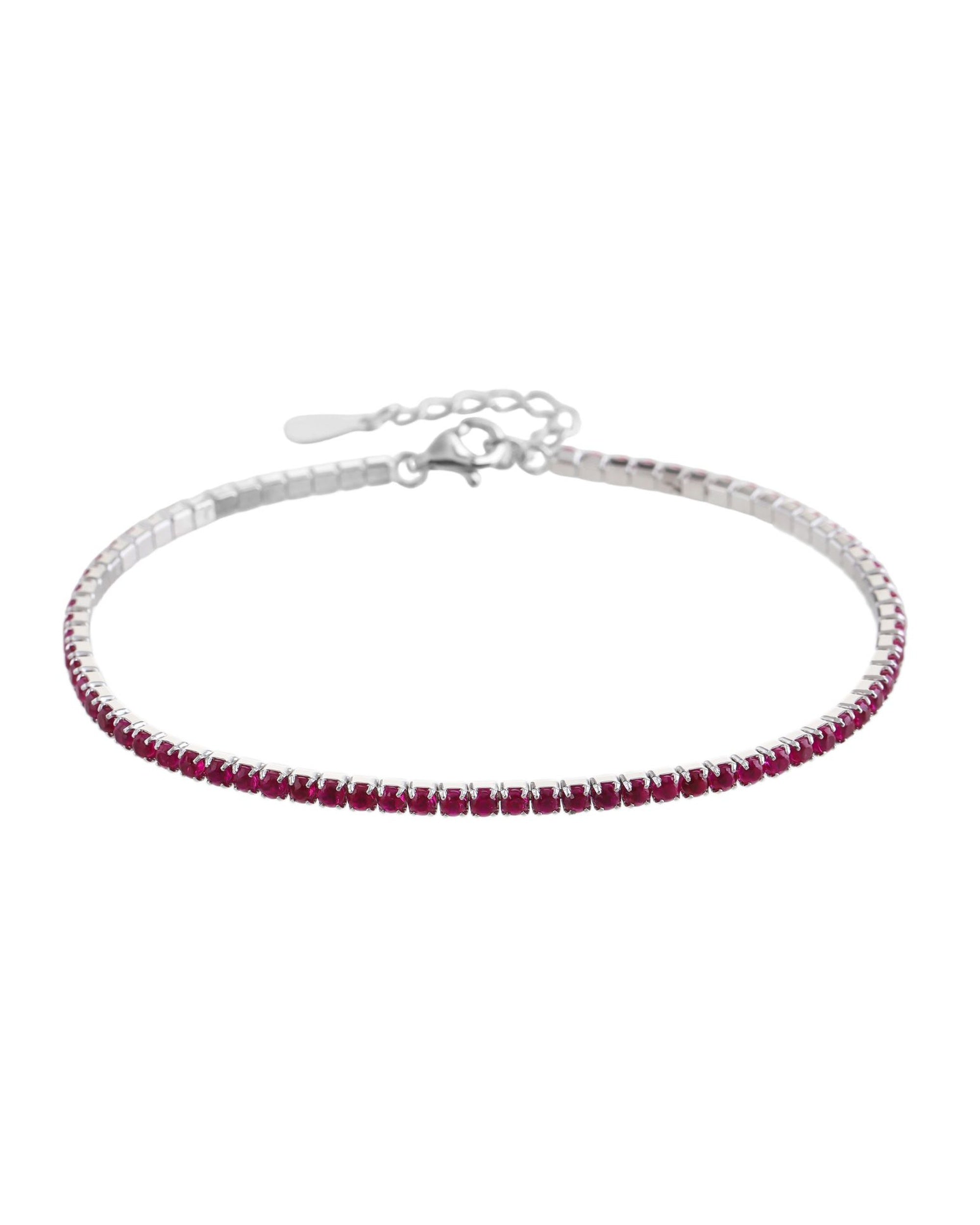 Pulsera tenis 2mm redondo con circonia de color 17+3cm en rodizado