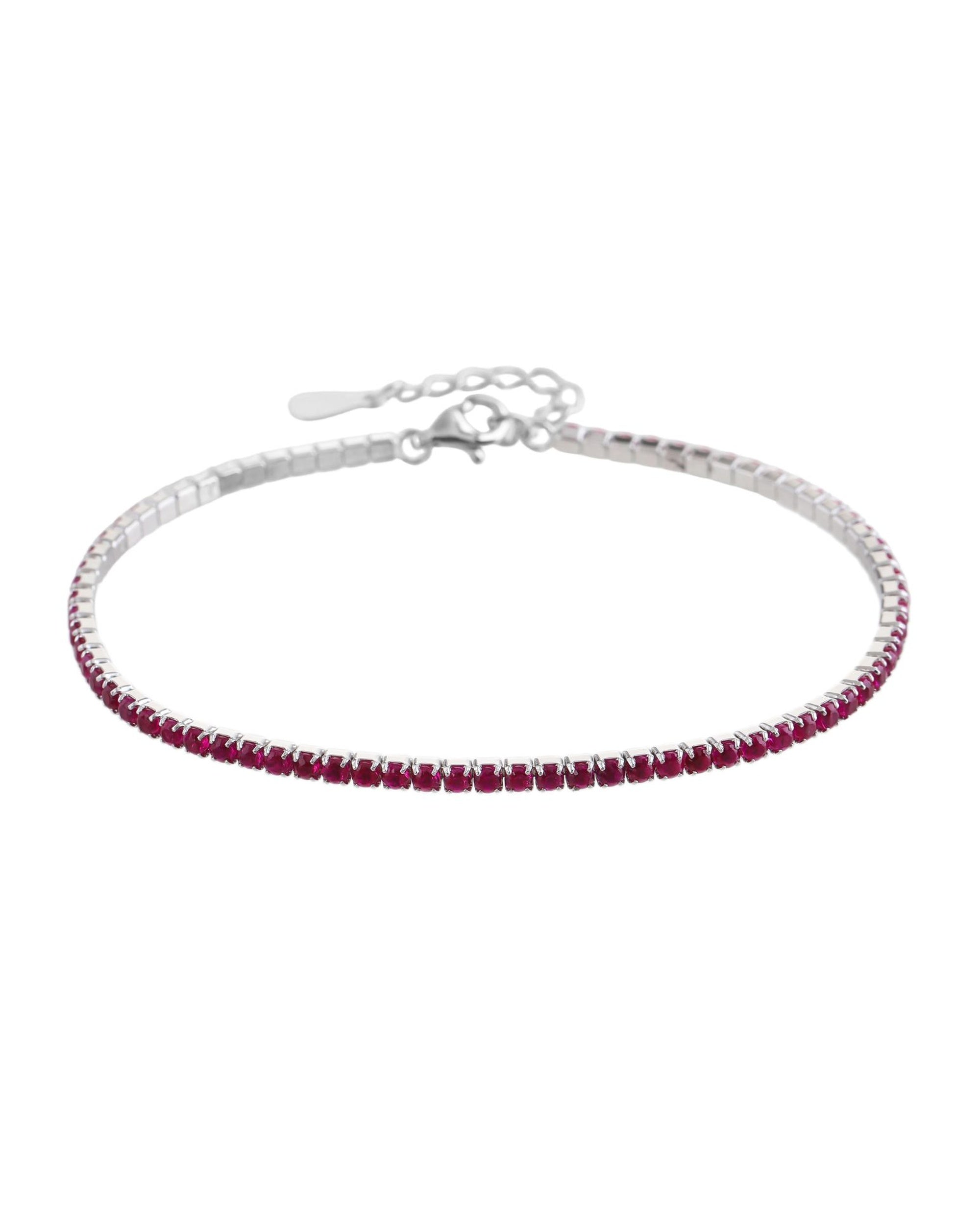 Pulsera tenis 2mm redondo con circonia de color 17+3cm en rodizado