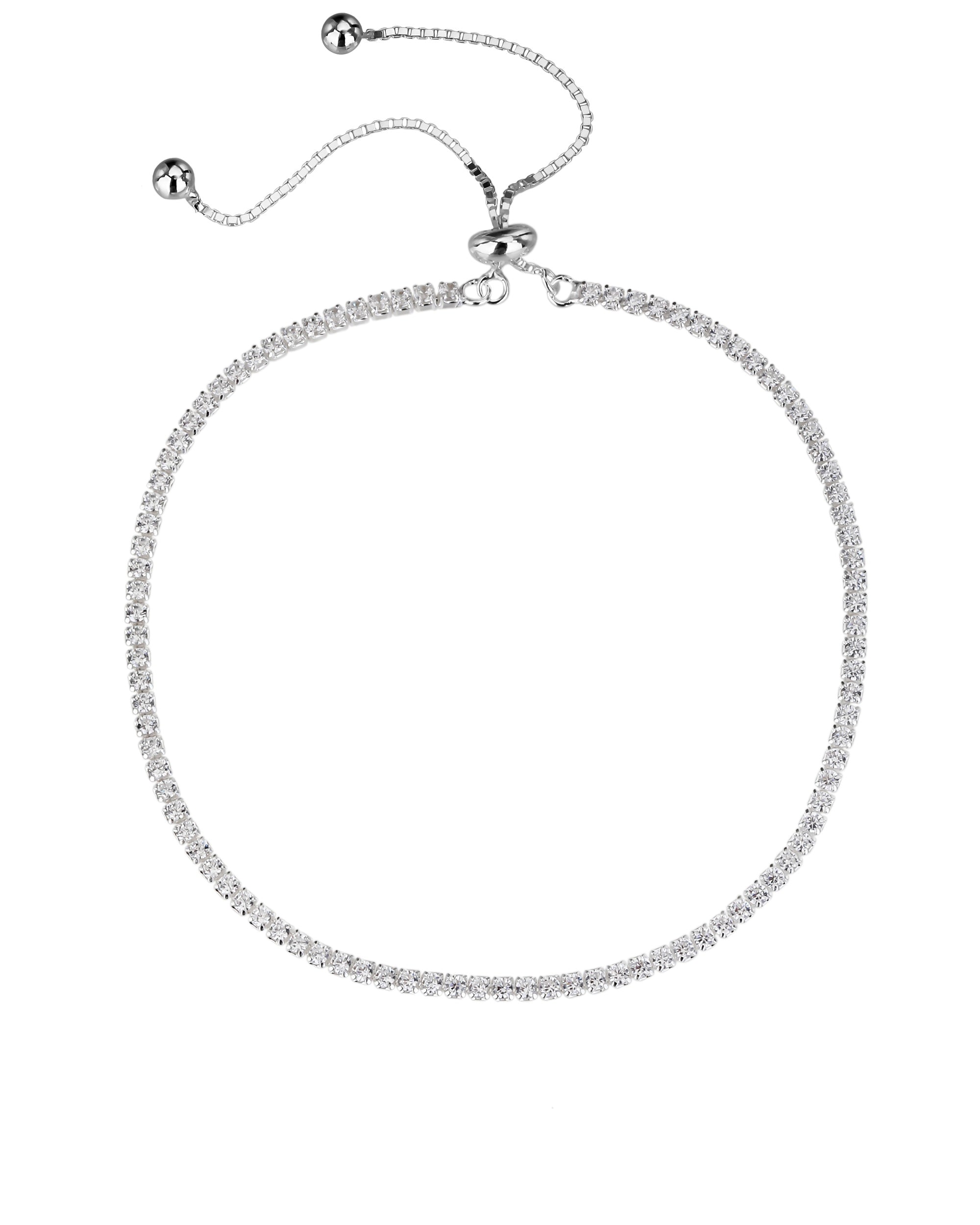 Pulsera tenis con circonia redonda 16+7cm en plateado