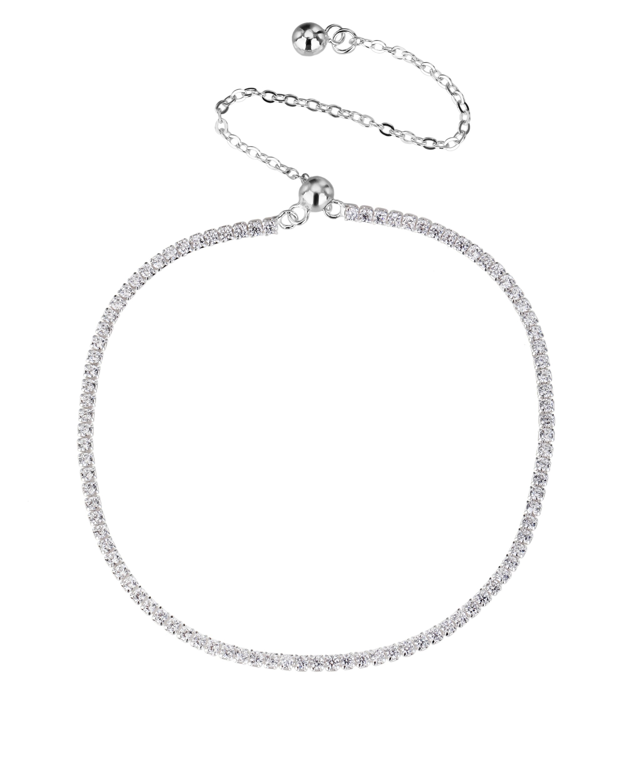 Pulsera ajustable de corazones con circonia blanca 16+7cm en plateado