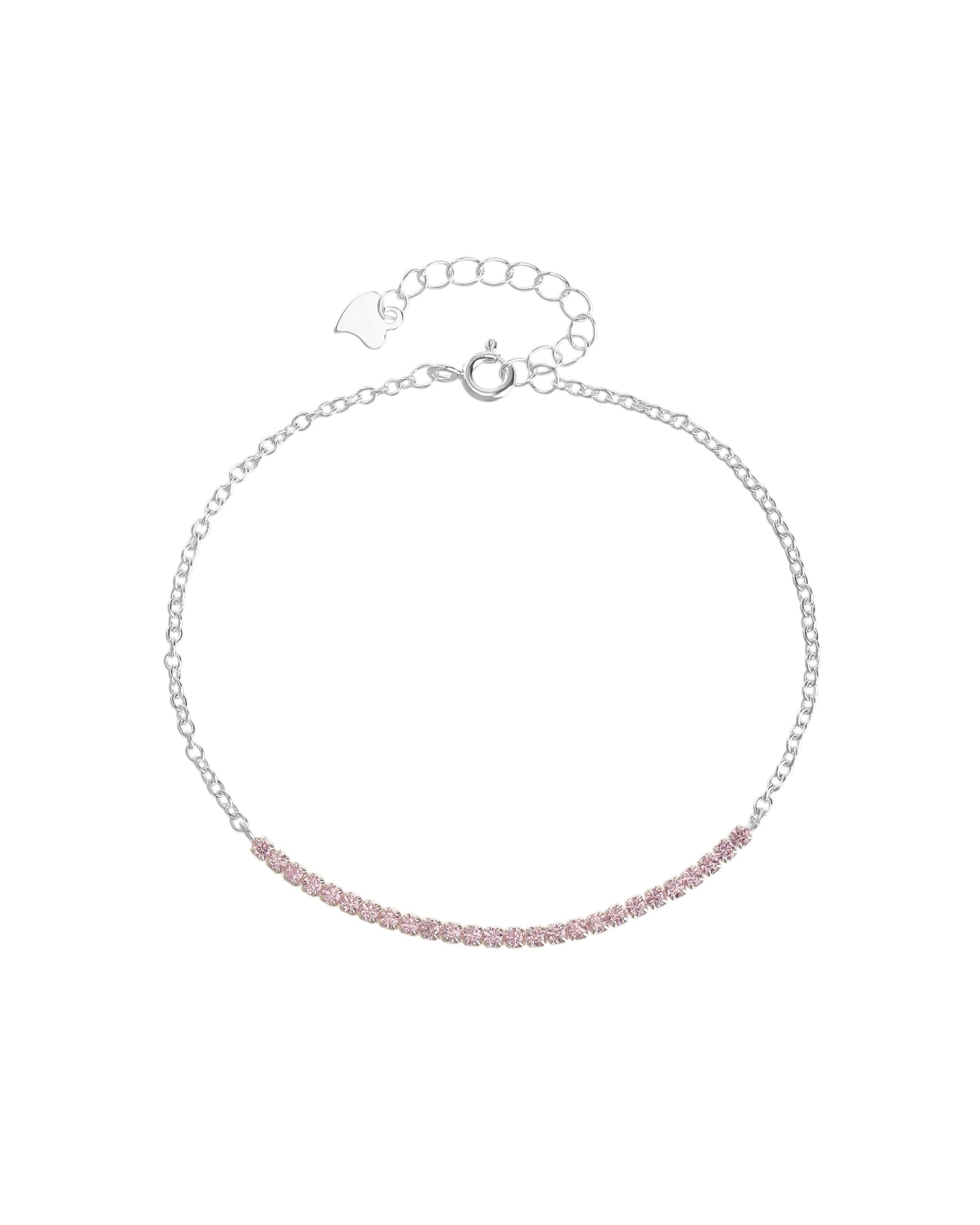 Pulsera tenis ajustable con circonia redonda 17+3cm en plateado