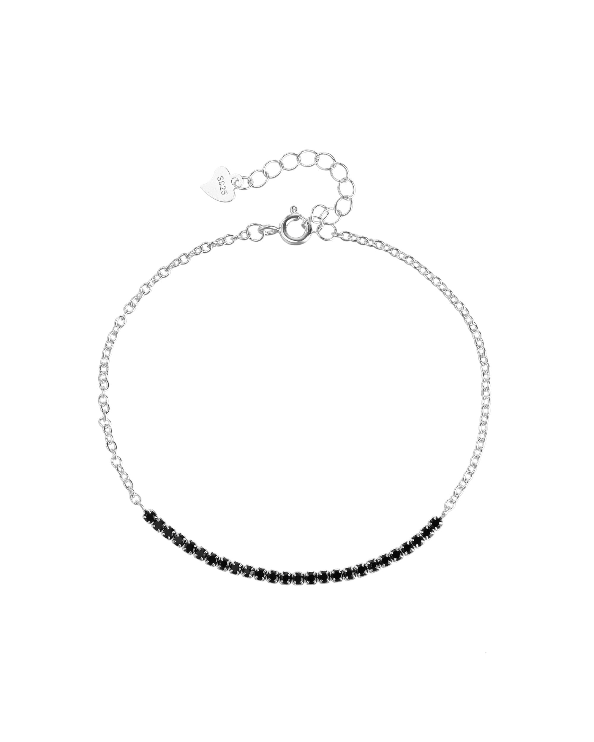 Pulsera tenis ajustable con circonia redonda 17+3cm en plateado