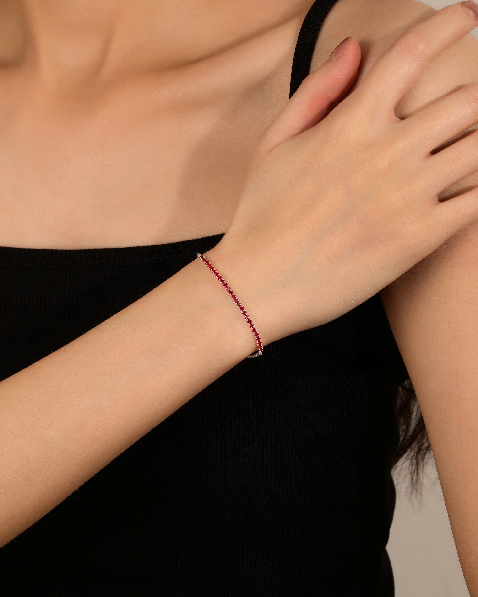 Pulsera tenis ajustable con circonia redonda 17+3cm en plateado