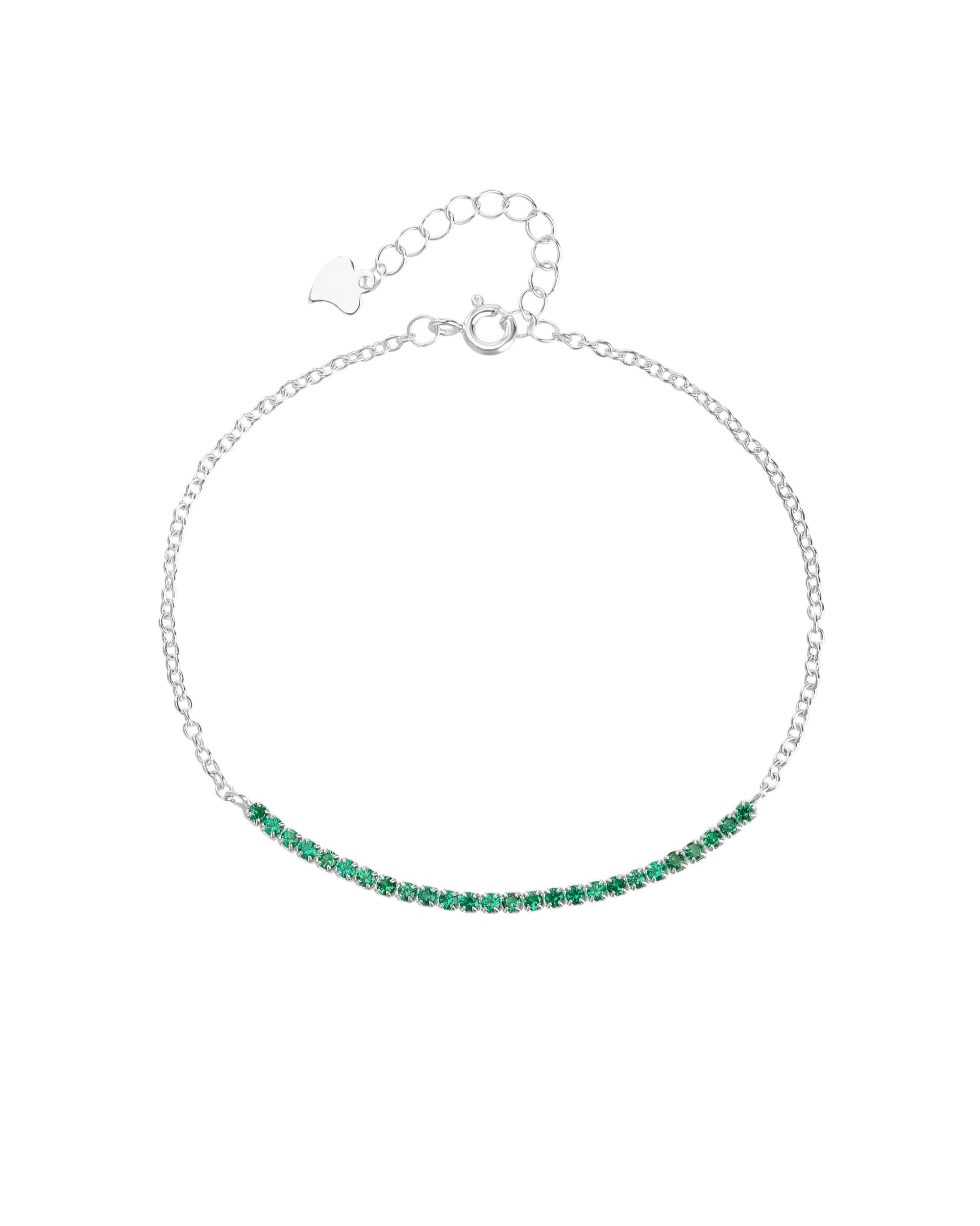 Pulsera tenis ajustable con circonia redonda 17+3cm en plateado