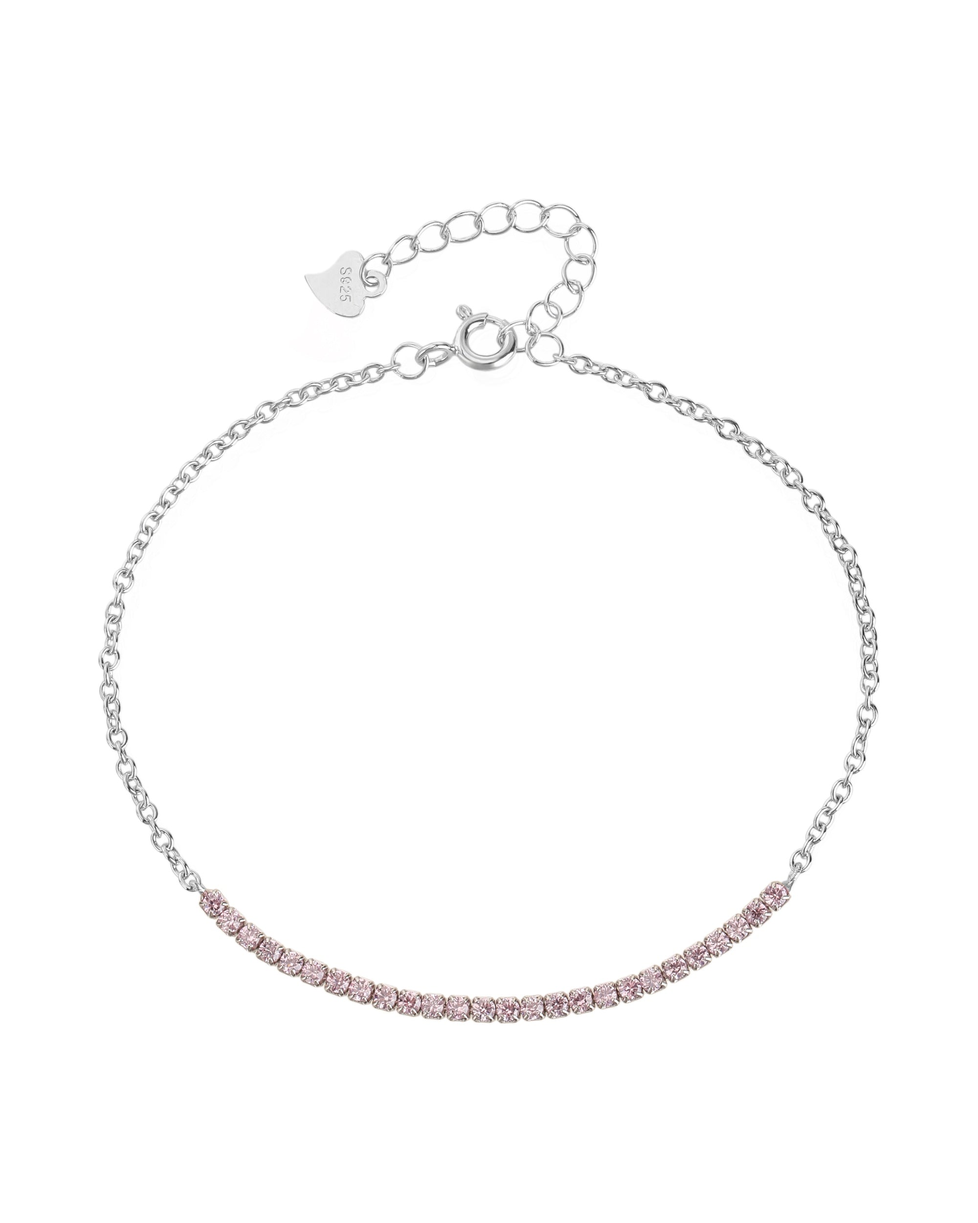 Pulsera tenis ajustable con circonia redonda 17+3cm en rodizado