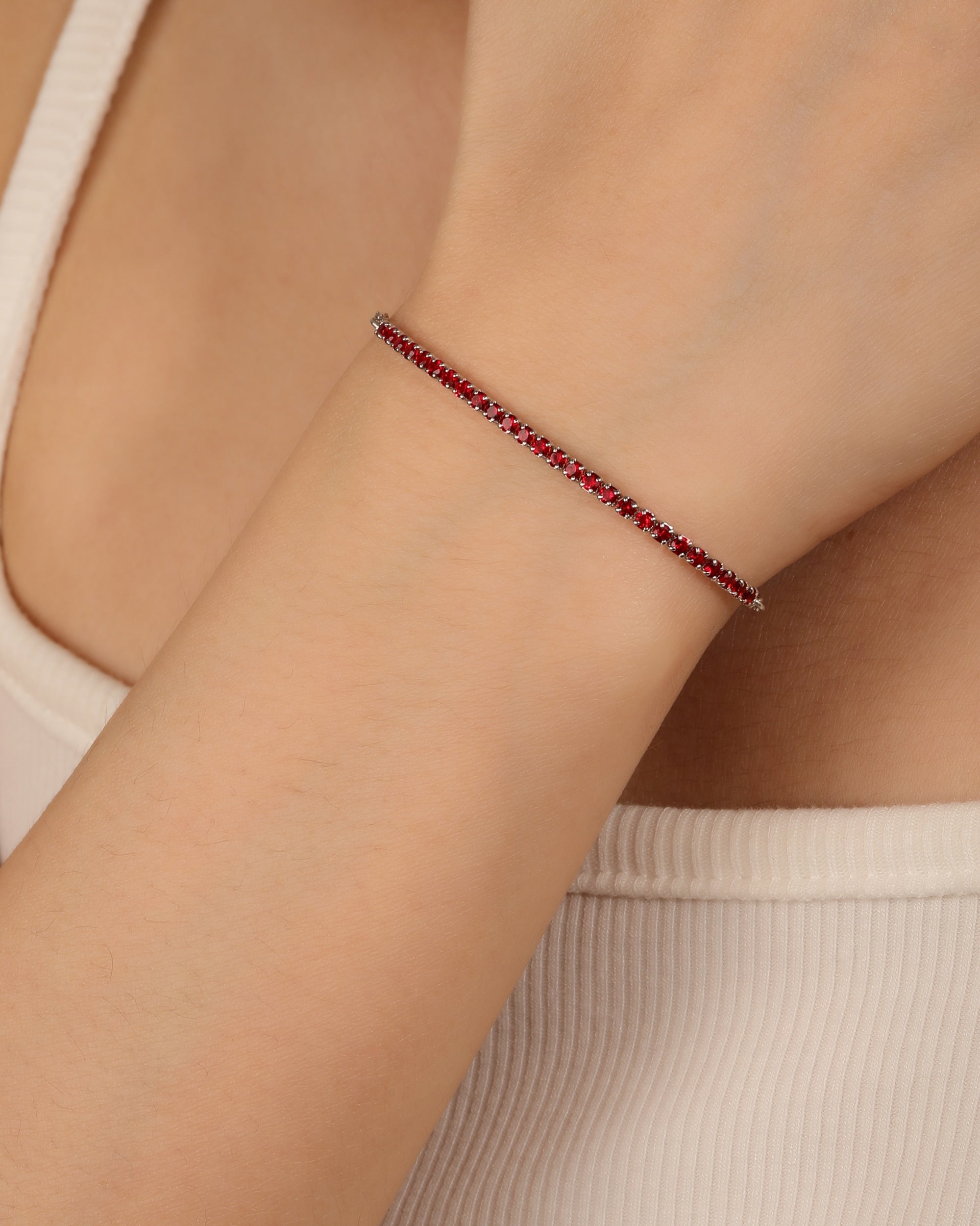Pulsera tenis ajustable con circonia redonda 17+3cm en rodizado