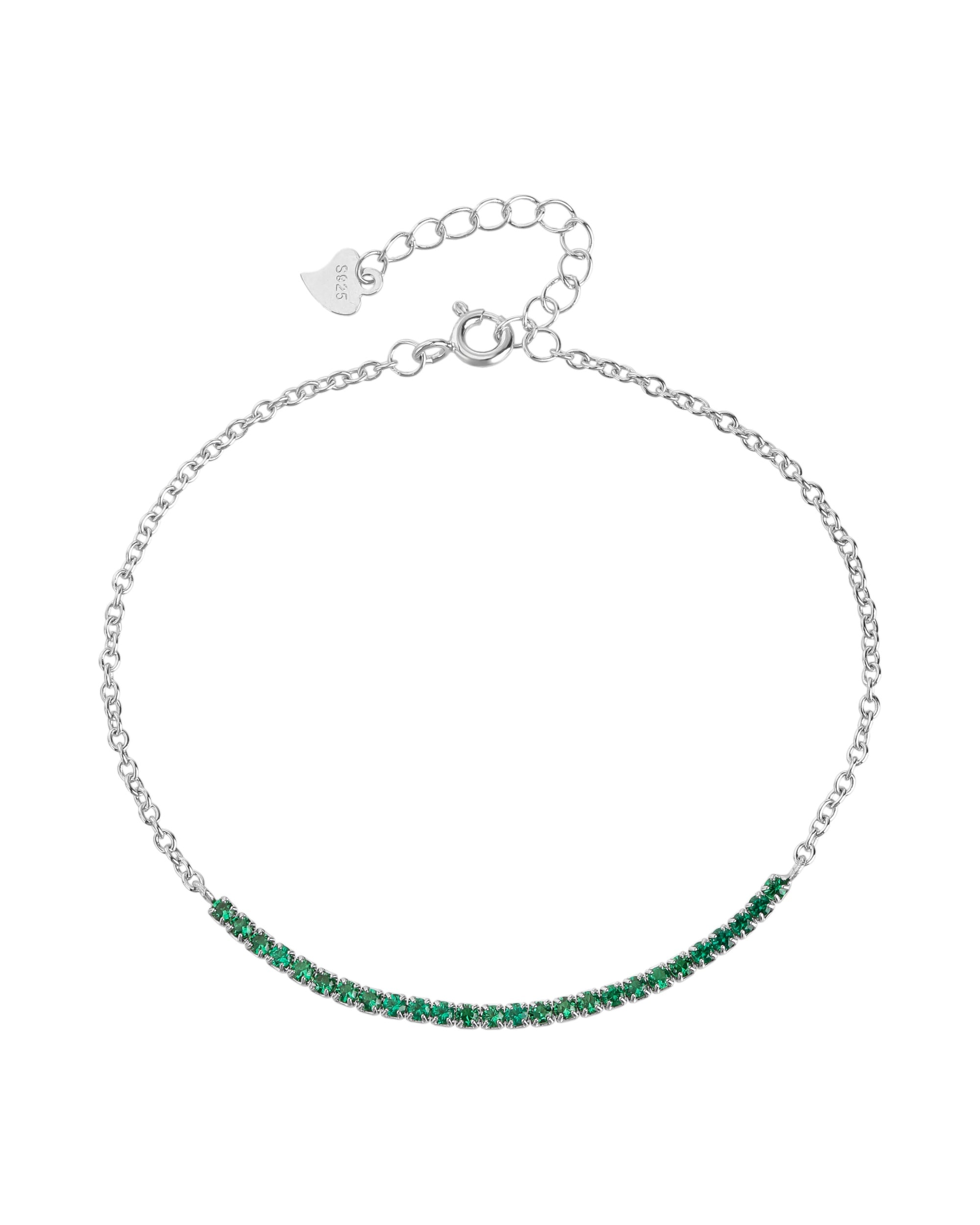 Pulsera tenis ajustable con circonia redonda 17+3cm en rodizado