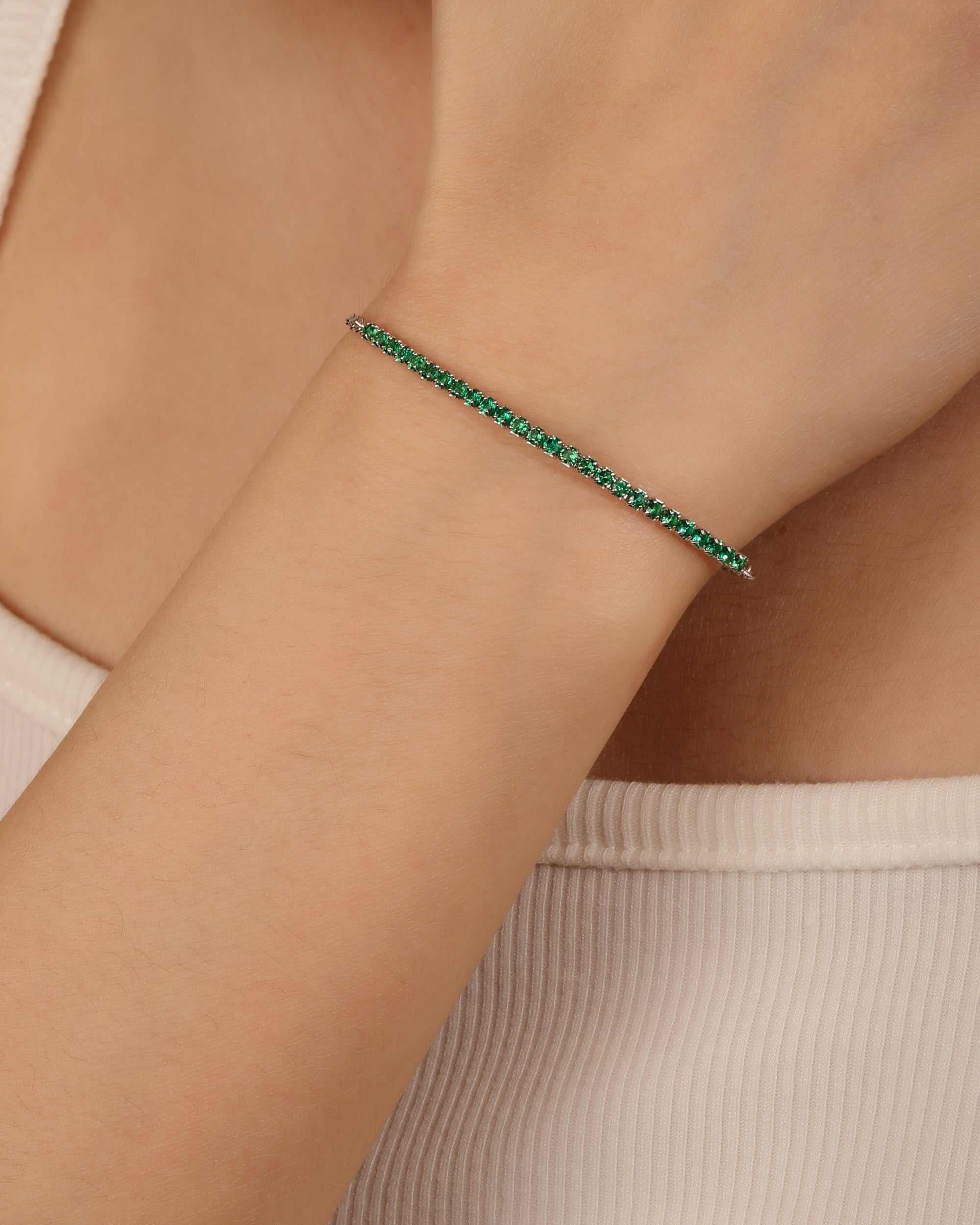 Pulsera tenis ajustable con circonia redonda 17+3cm en rodizado