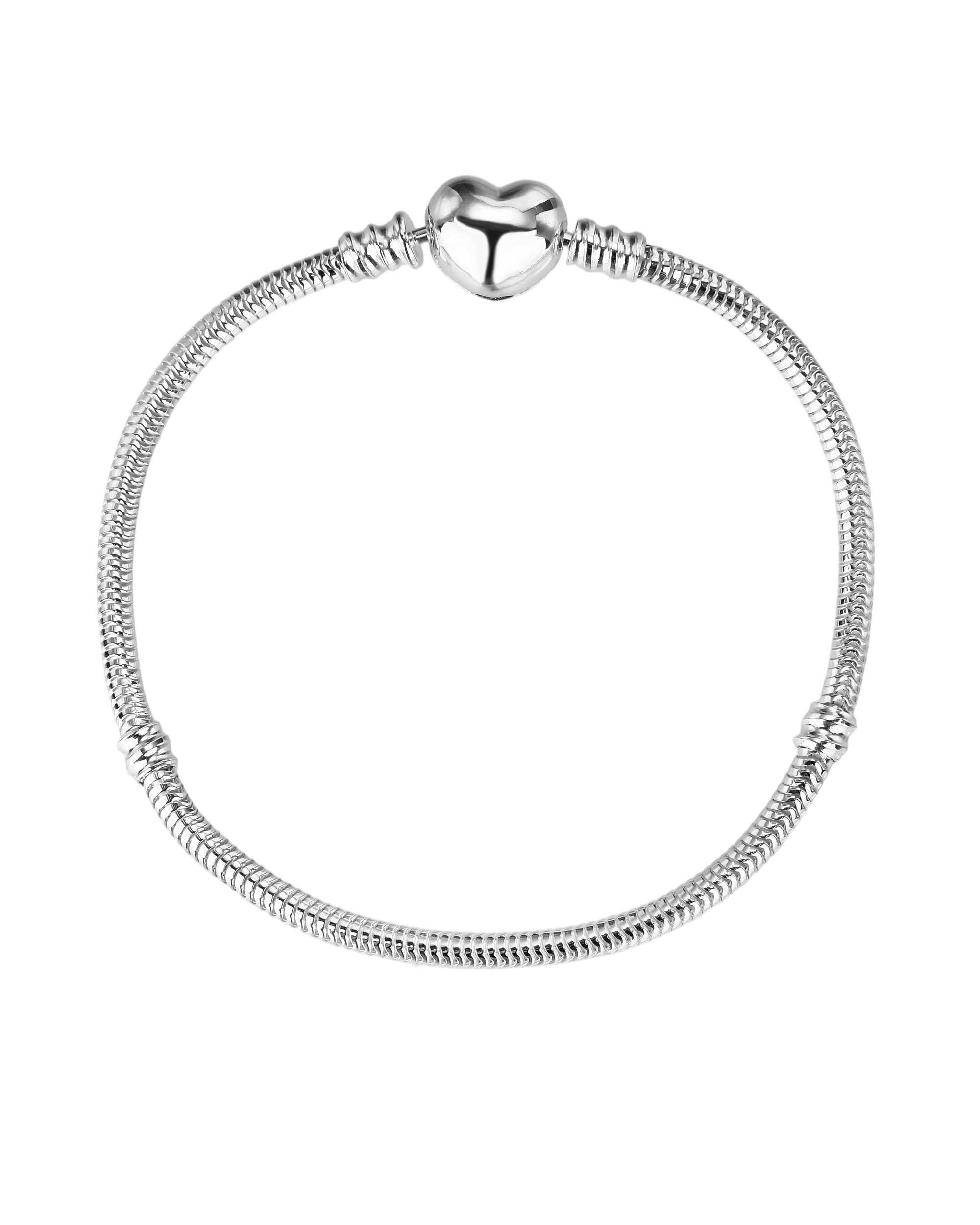 Pulsera para charms de corazon 19cm en plateado