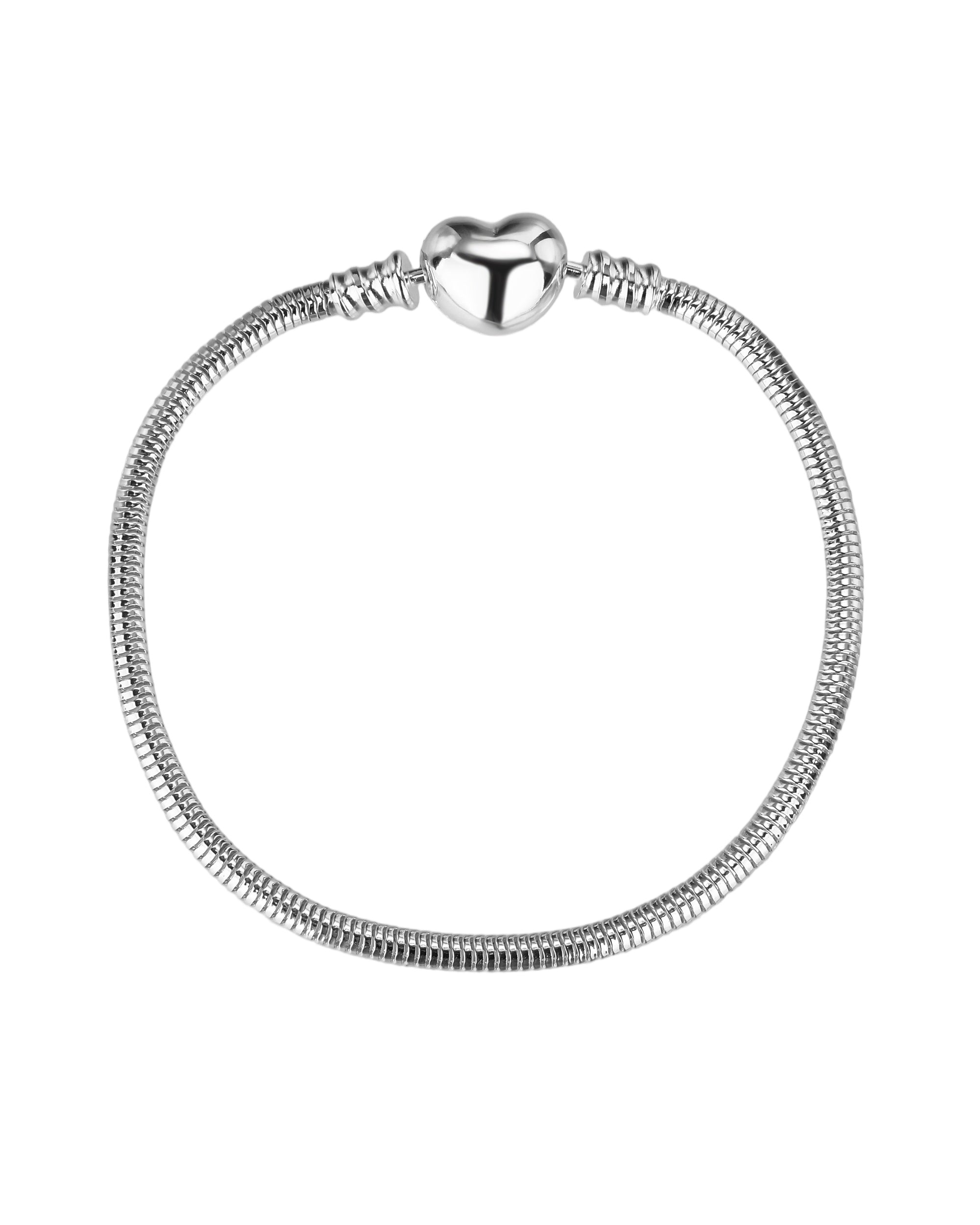 Pulsera para charms de corazon 18cm en plateado