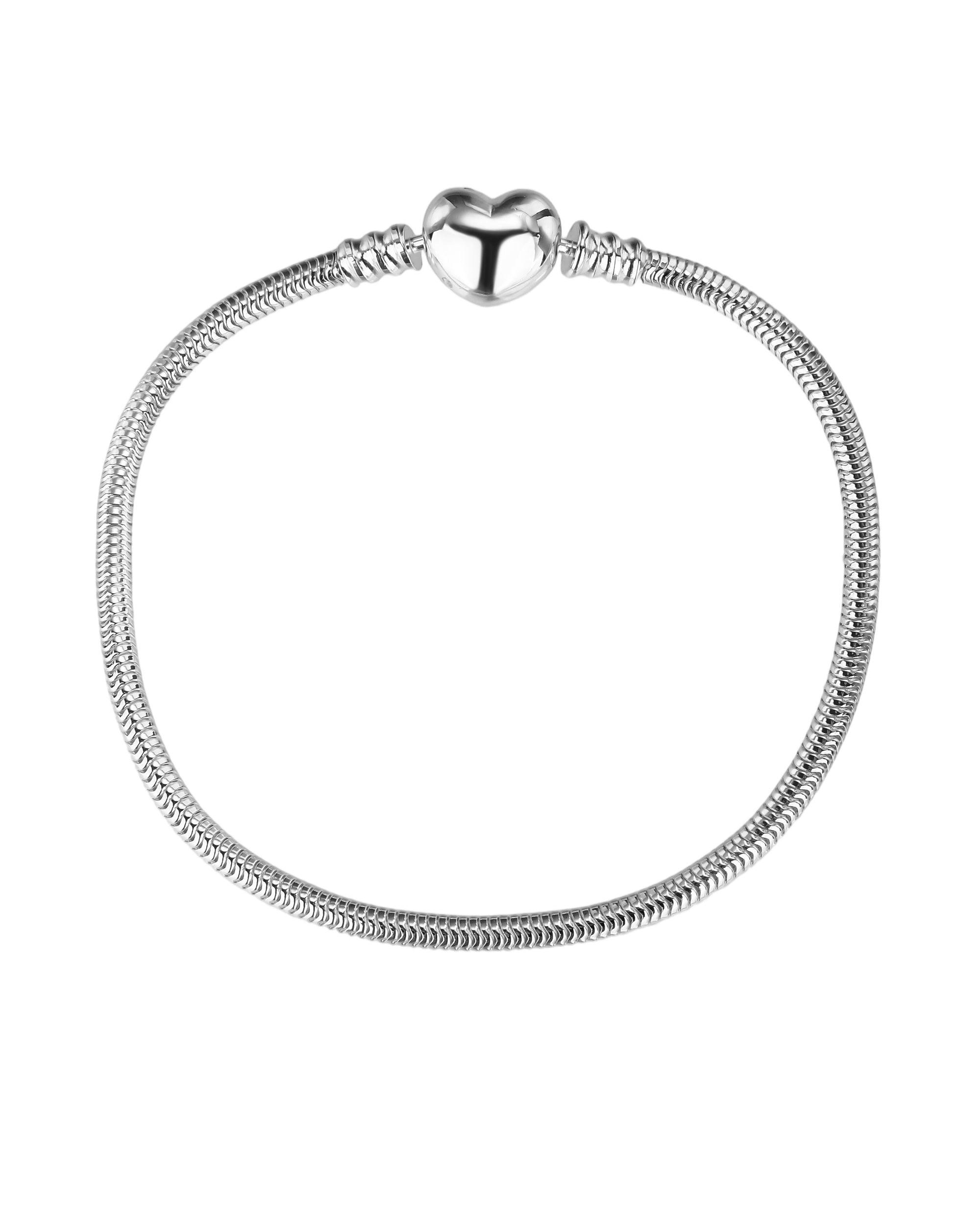 Pulsera para charms de corazon 19cm en plateado