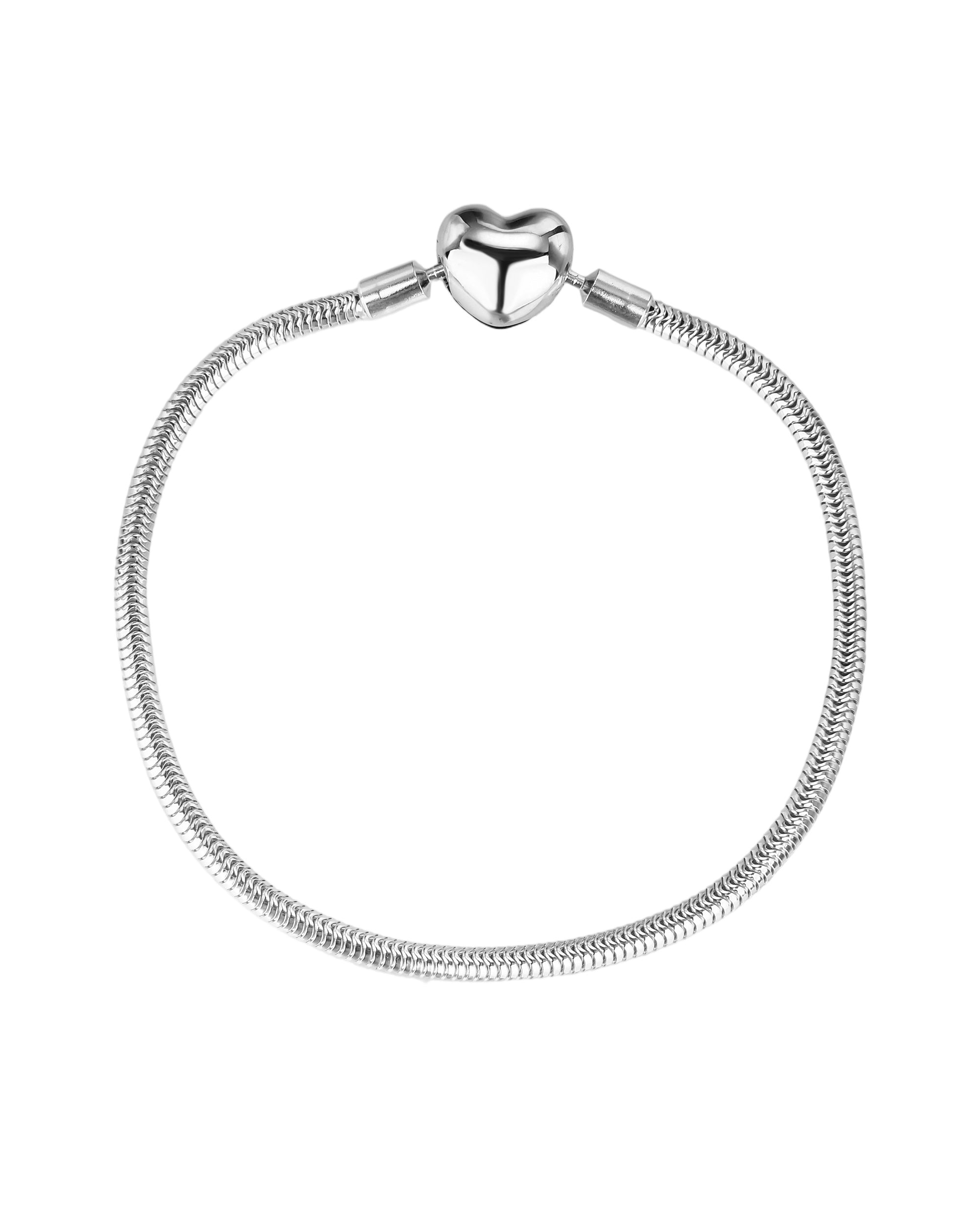 Pulsera para charms de corazon 19cm en plateado