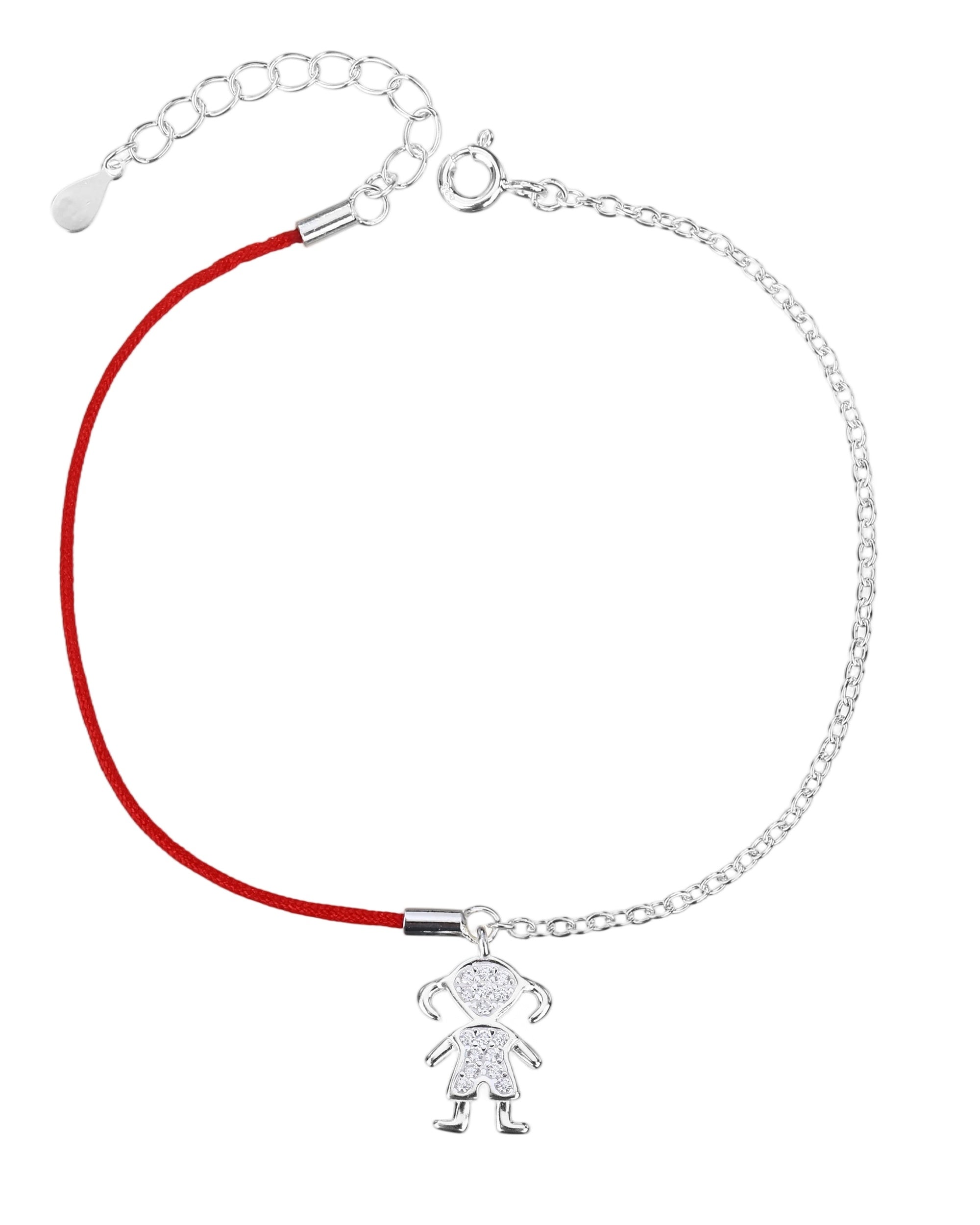 Pulsera sencilla de nii±a con hilo 17+3cm en plateado