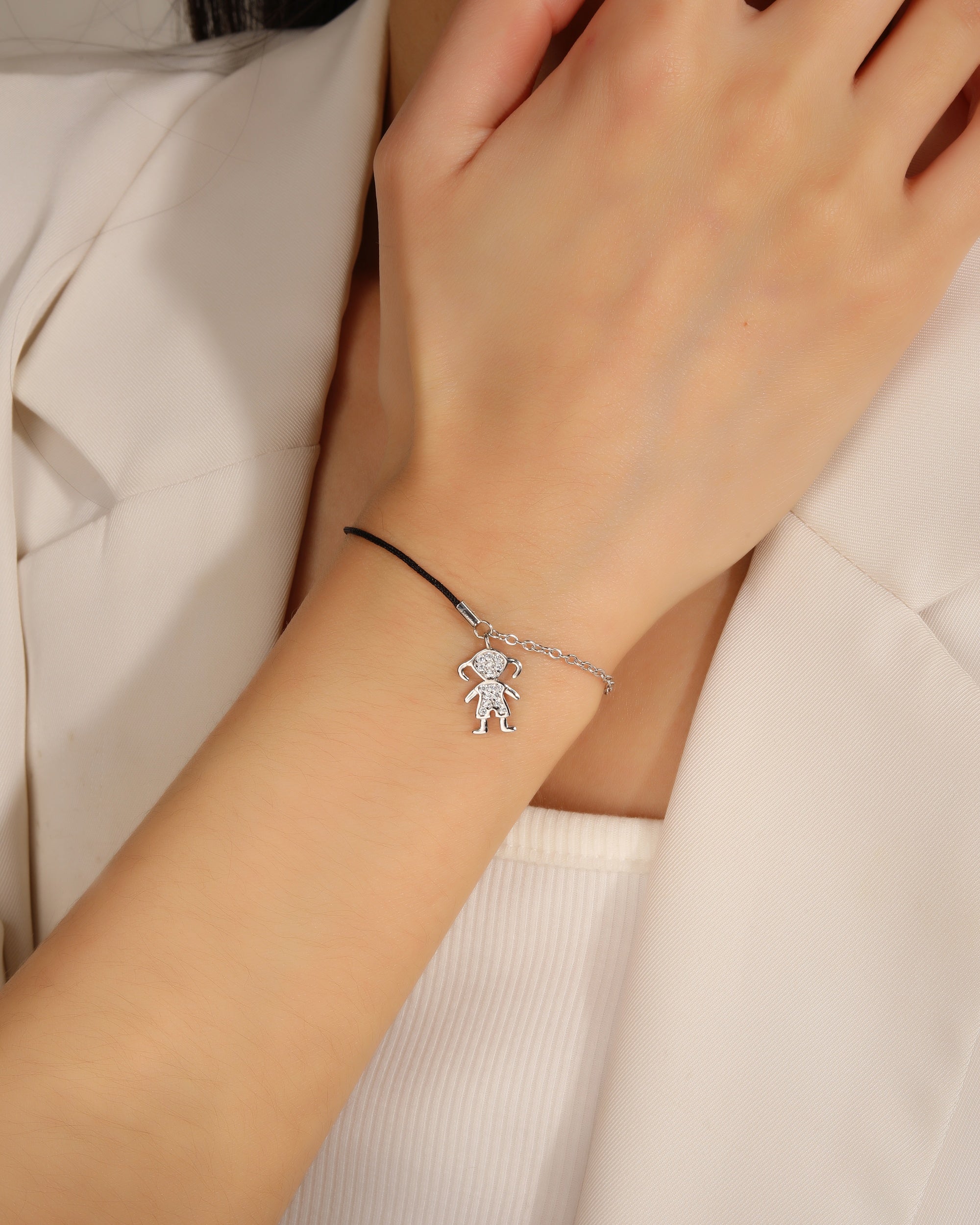 Pulsera sencilla de nii±a con hilo 17+3cm en rodizado